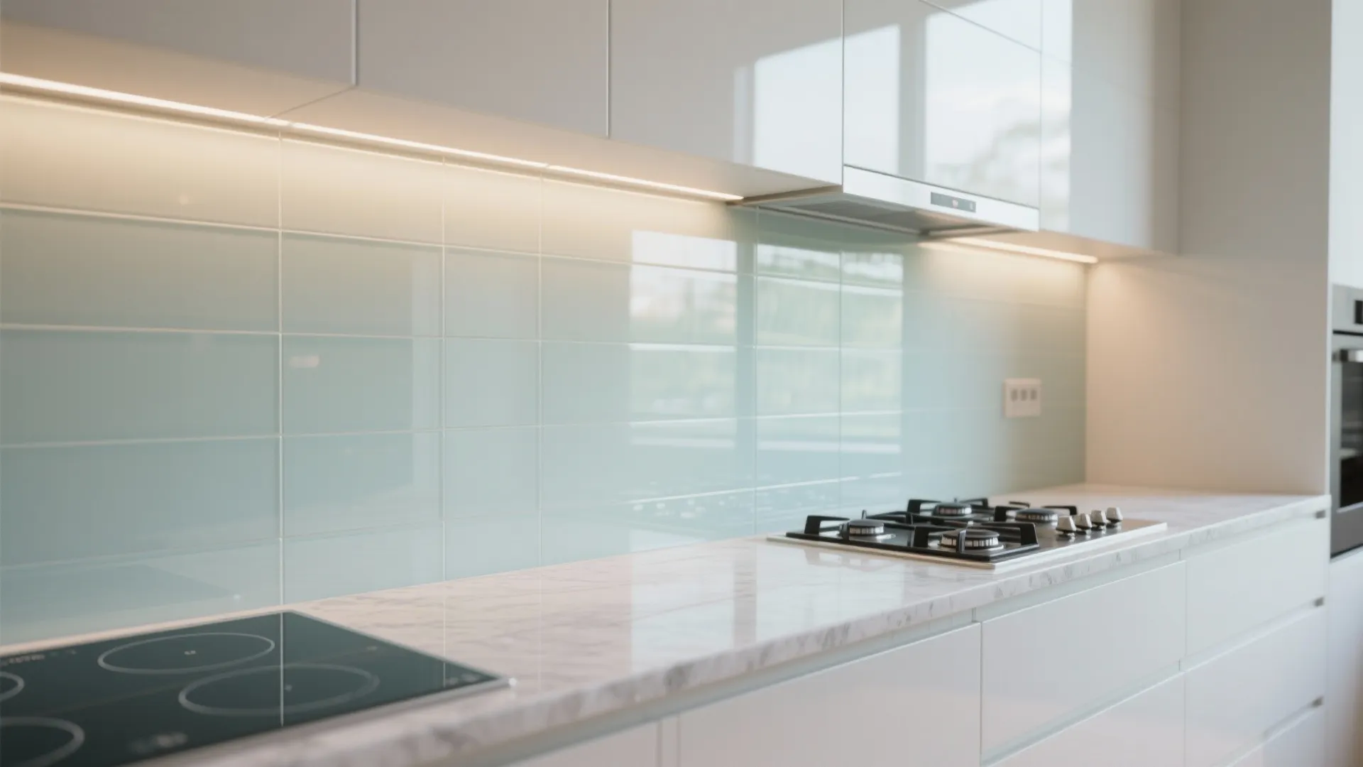 Glass Backsplash for Light and Depth