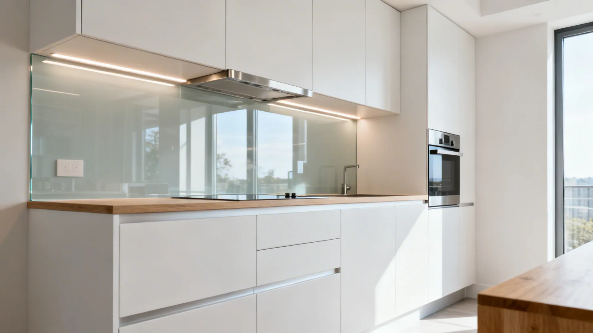 Glass Backsplash for Light and Depth