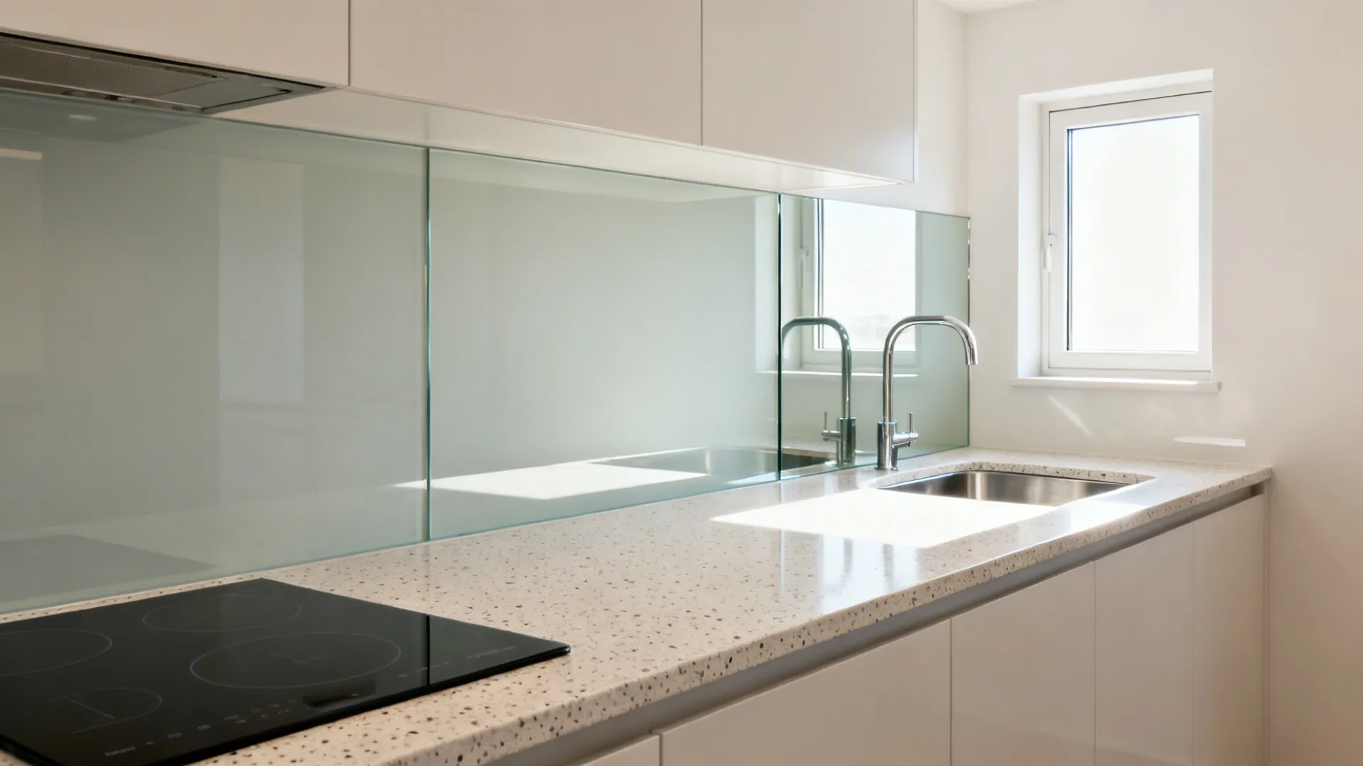 Glass Backsplash for Light and Depth