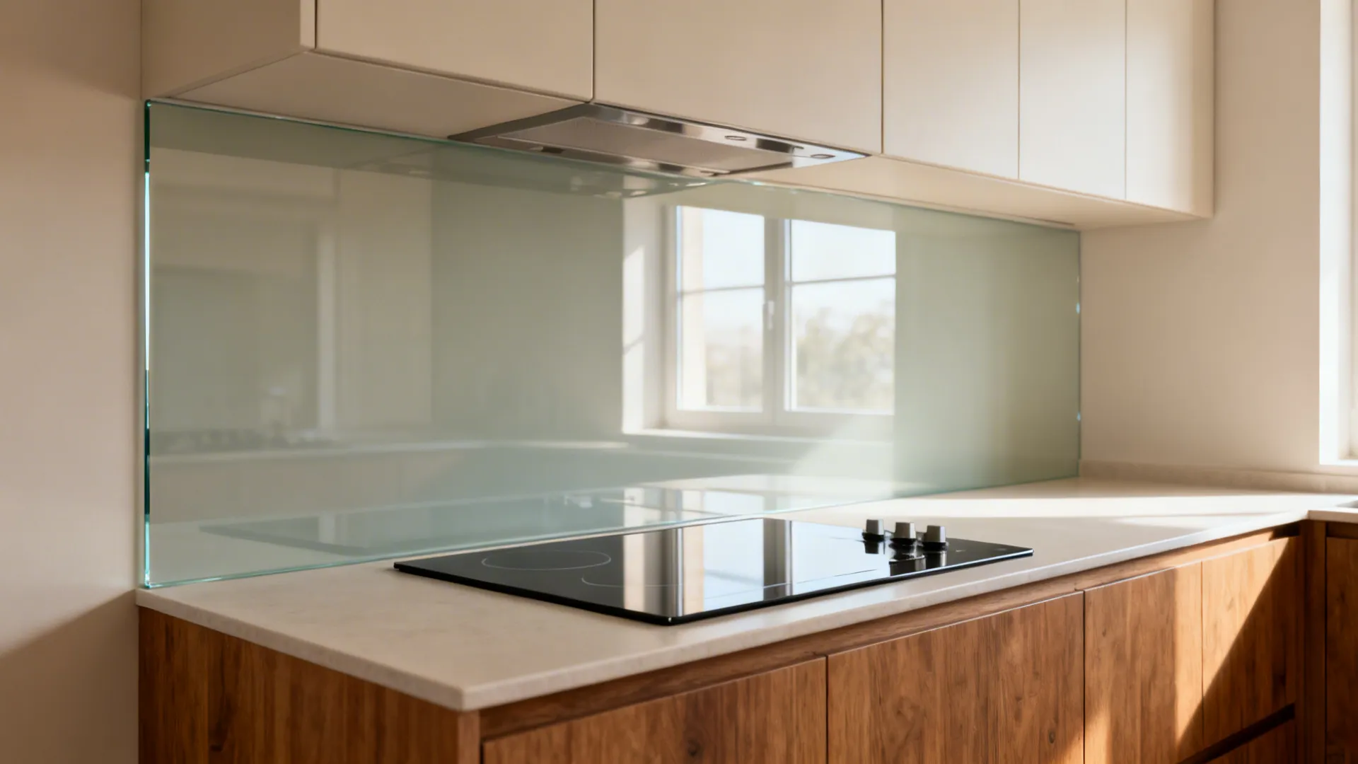 2) Glass Backsplash for Depth and Light