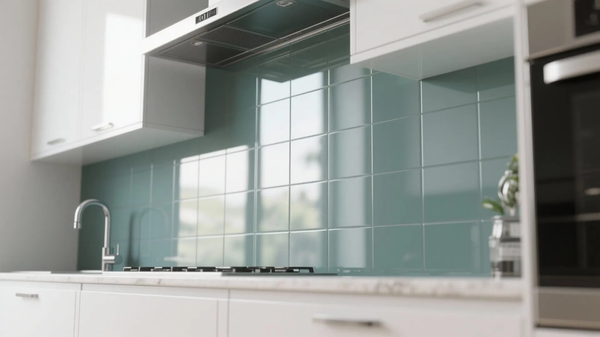 Glass Backsplash for Visual Depth