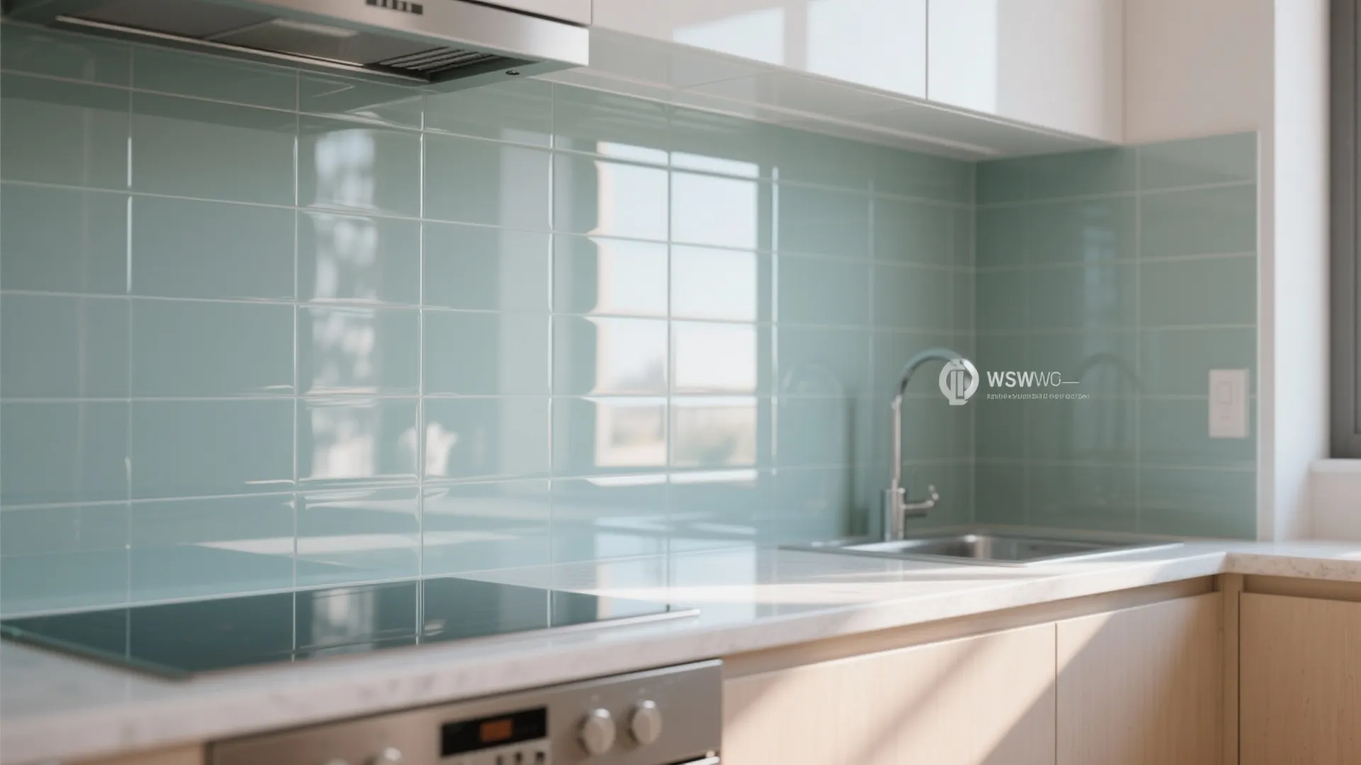 Glass backsplash for openness