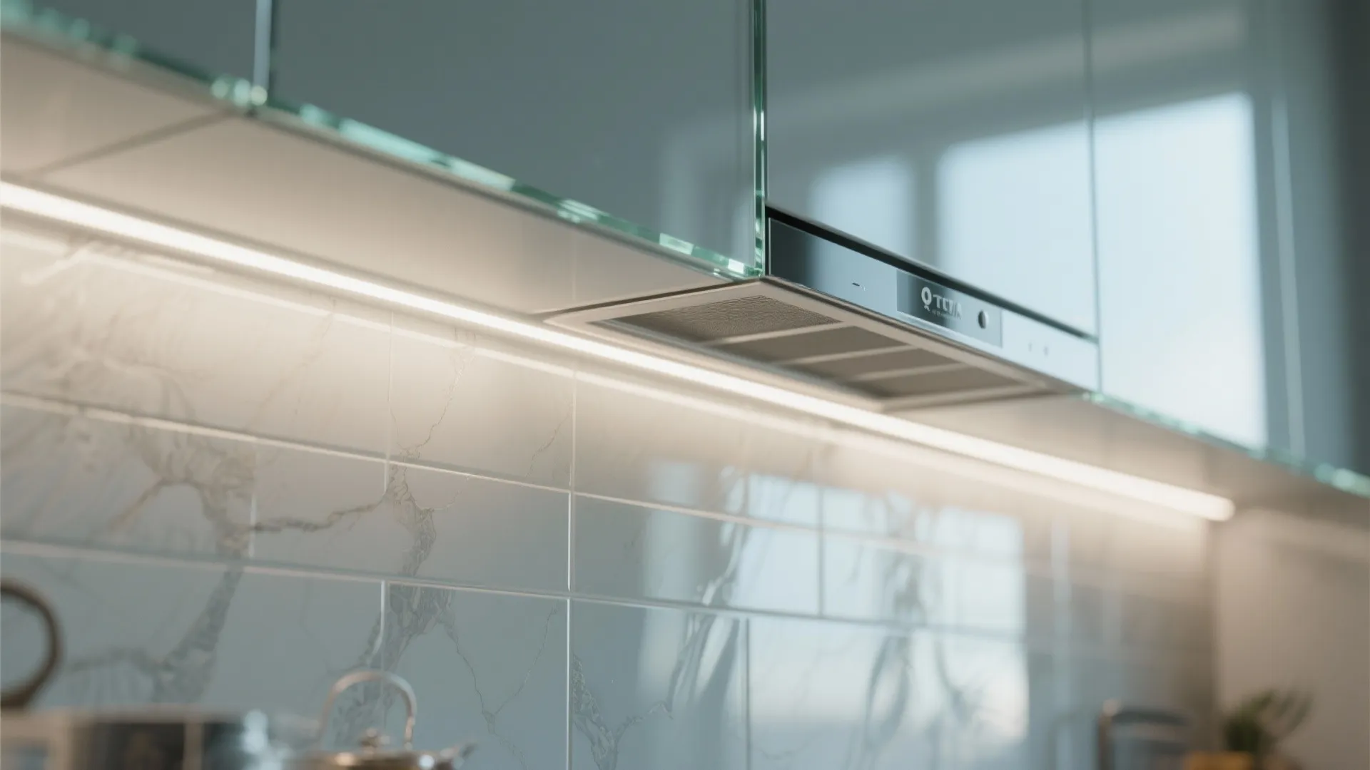 Glass backsplash for openness