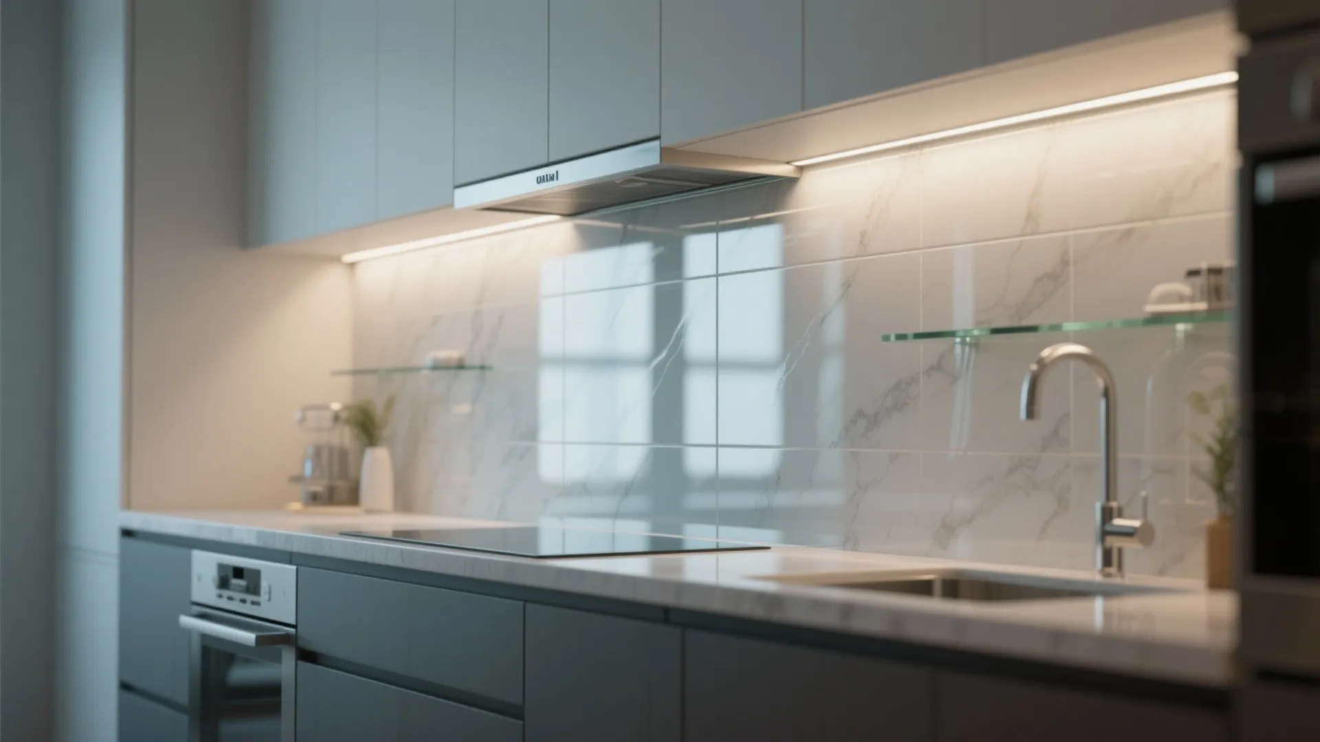 Glass Backsplash for Brightness