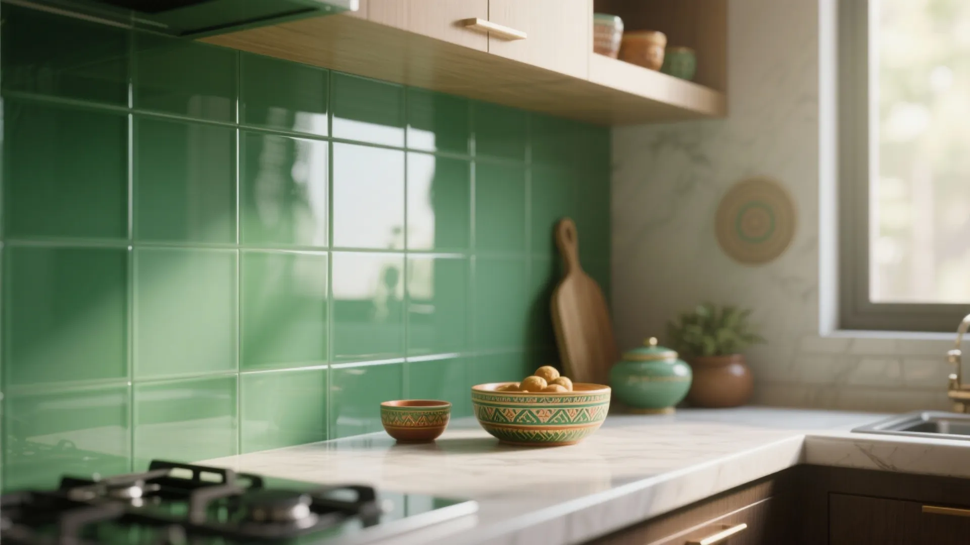 Glass Backsplash for a Brighter Space