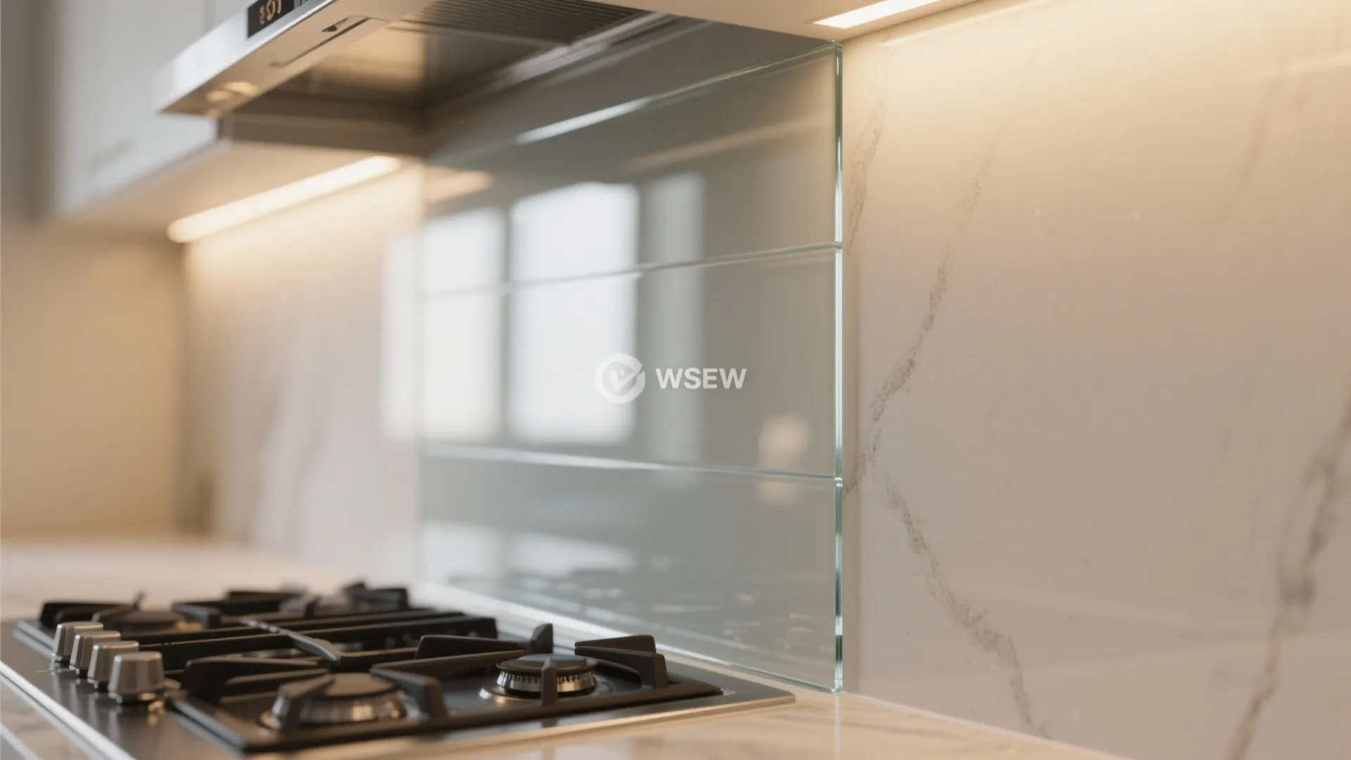 Glass Backsplash to Add Light and Depth