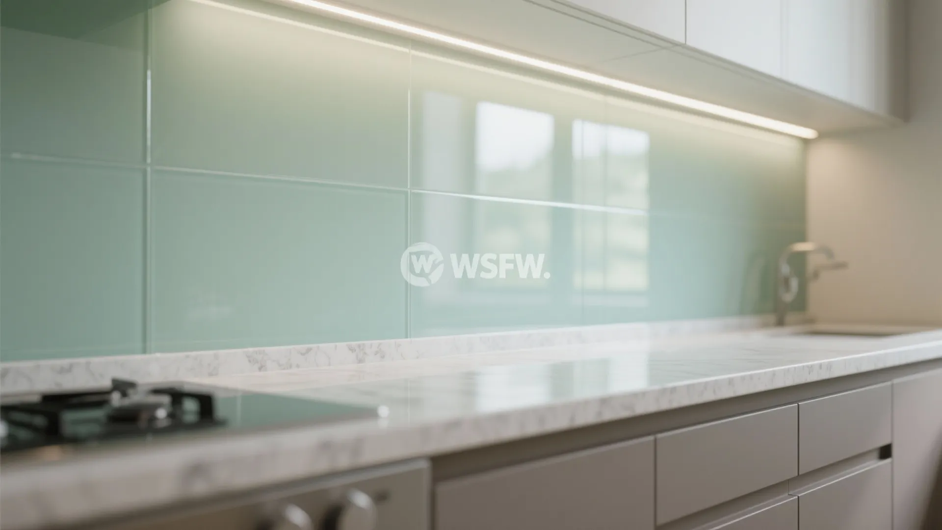 Glass Backsplash for Light and Depth