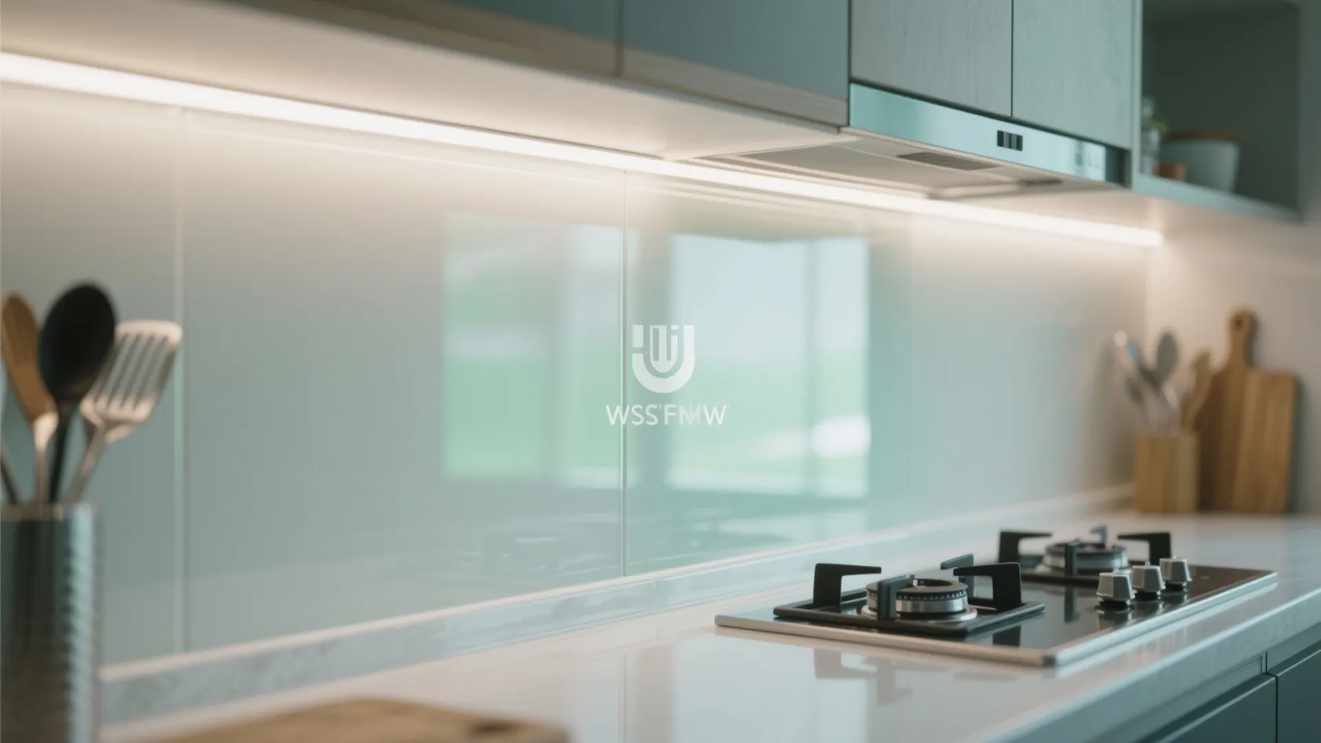 Glass backsplash for brighter lines