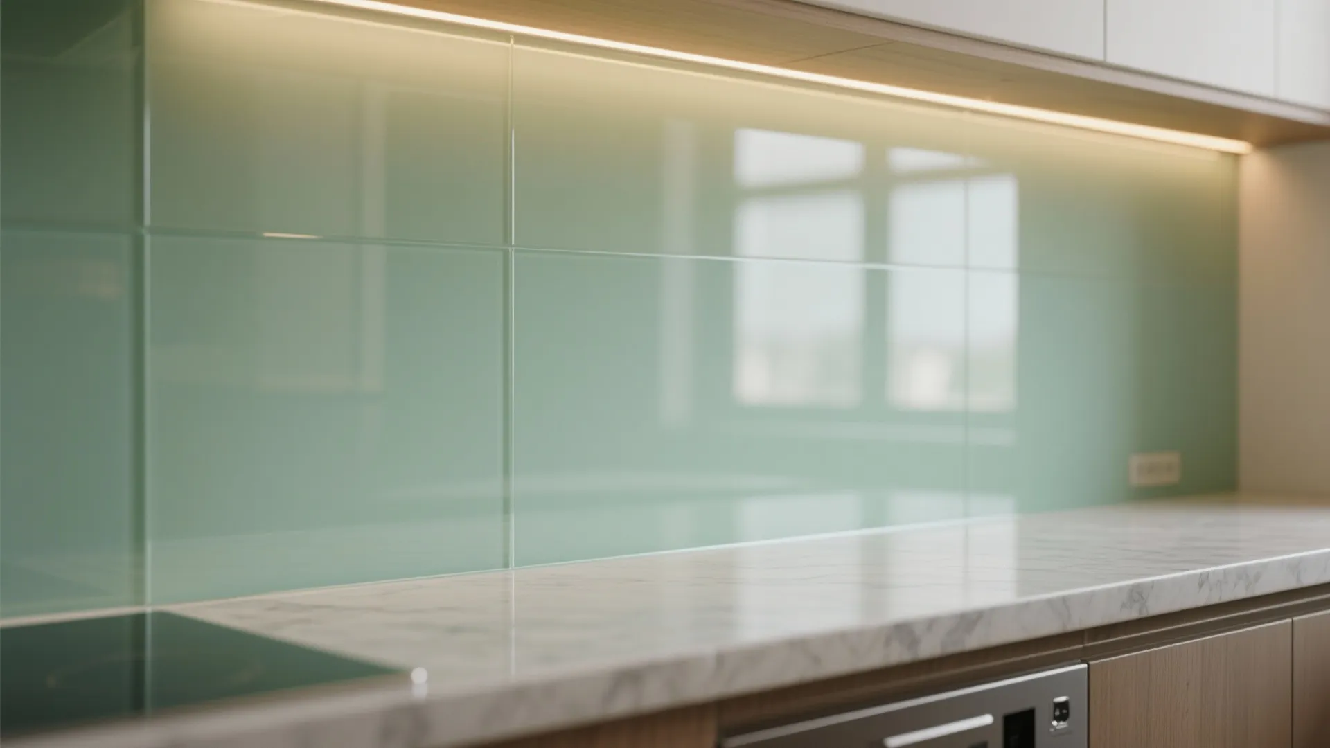 Glass Backsplash for Airy Brightness