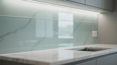 Modern Kitchen with Marble Countertop & Backsplash