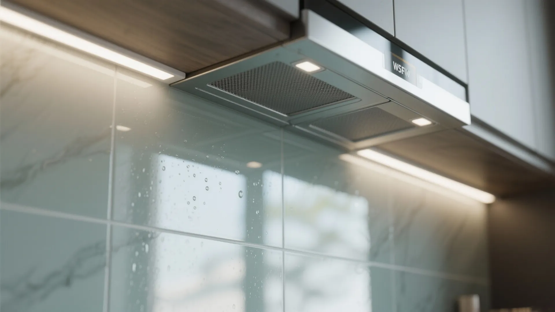 Ventilated Glass Backsplash for Light and Hygiene
