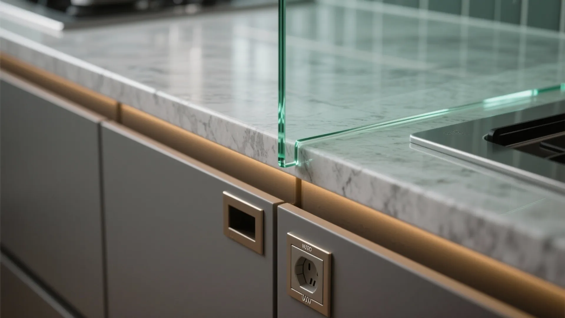 Glass Backsplash and Light Layering