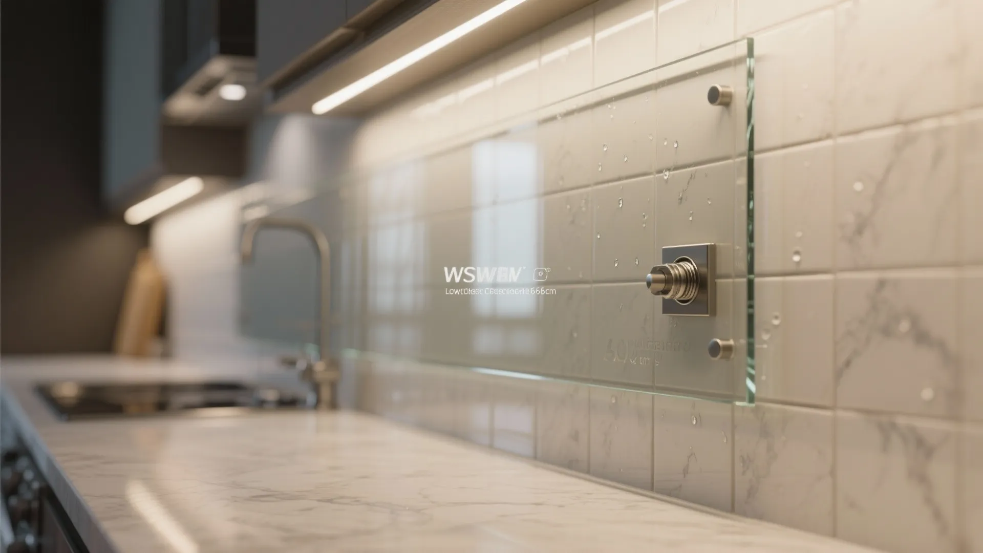 Glass Backsplash for Light and Easy Clean, Plus Anti-Glare Desk Lighting