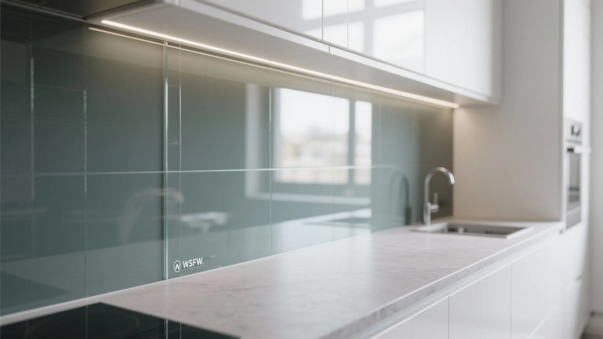 Glass Backsplash For Airy Light