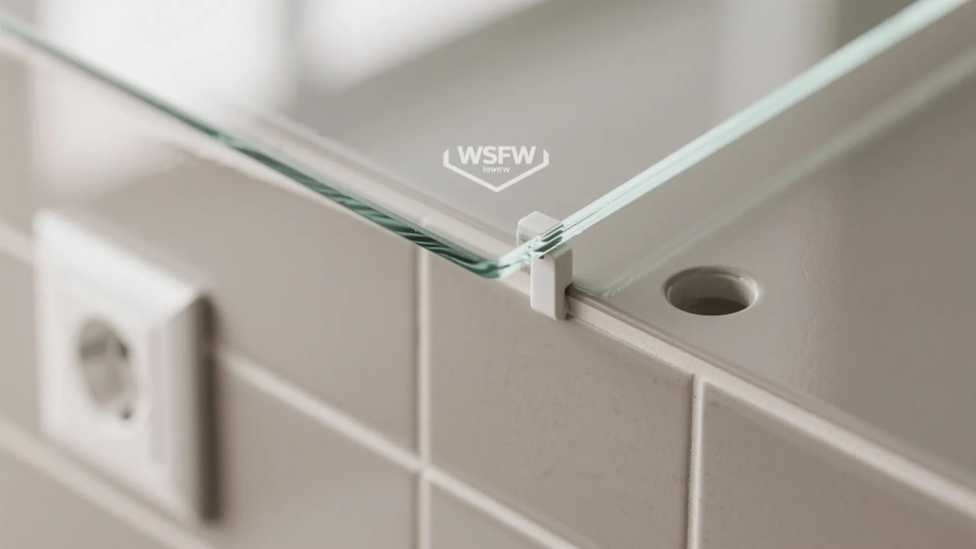 Airy glass backsplash for borrowed light