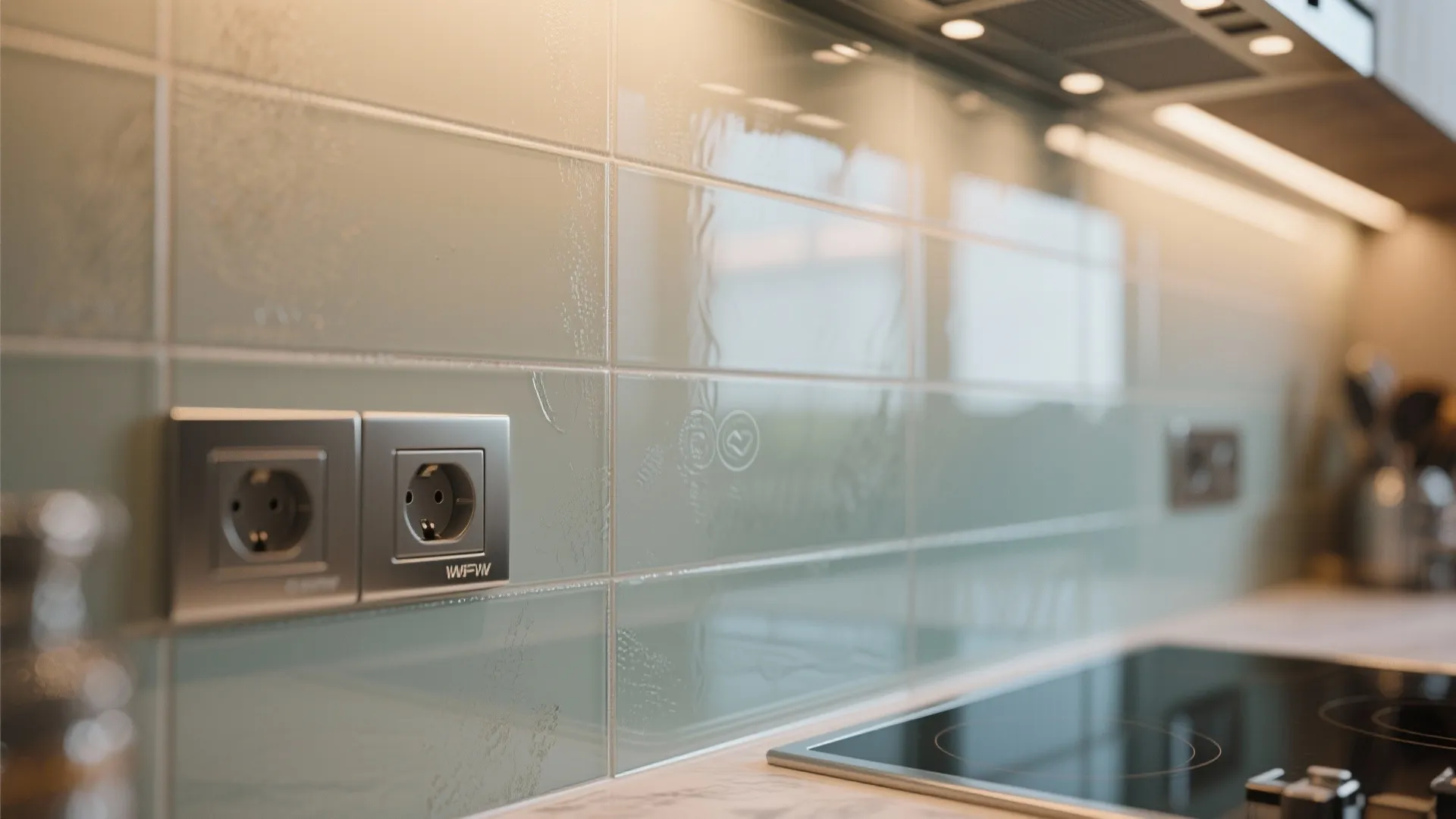 1. Full-height glass backsplash