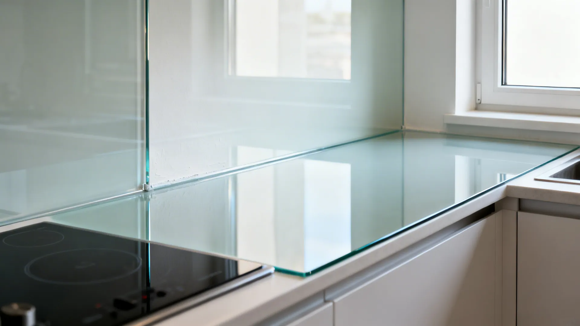 2) Glass backsplash to bounce light and frame the view