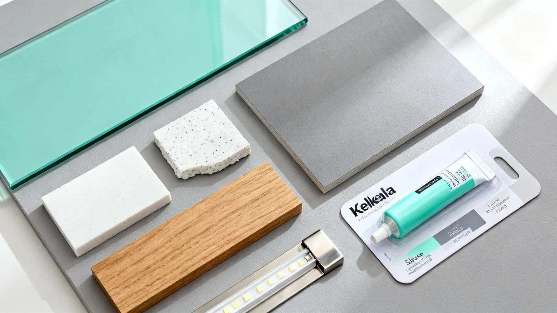 Glass backsplash for airy brightness