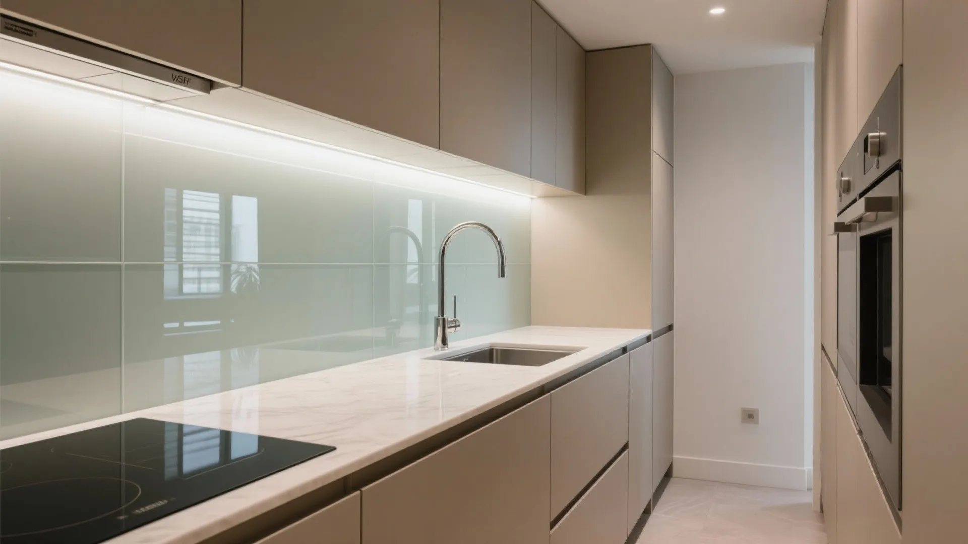 Glass Backsplash for Light and Depth