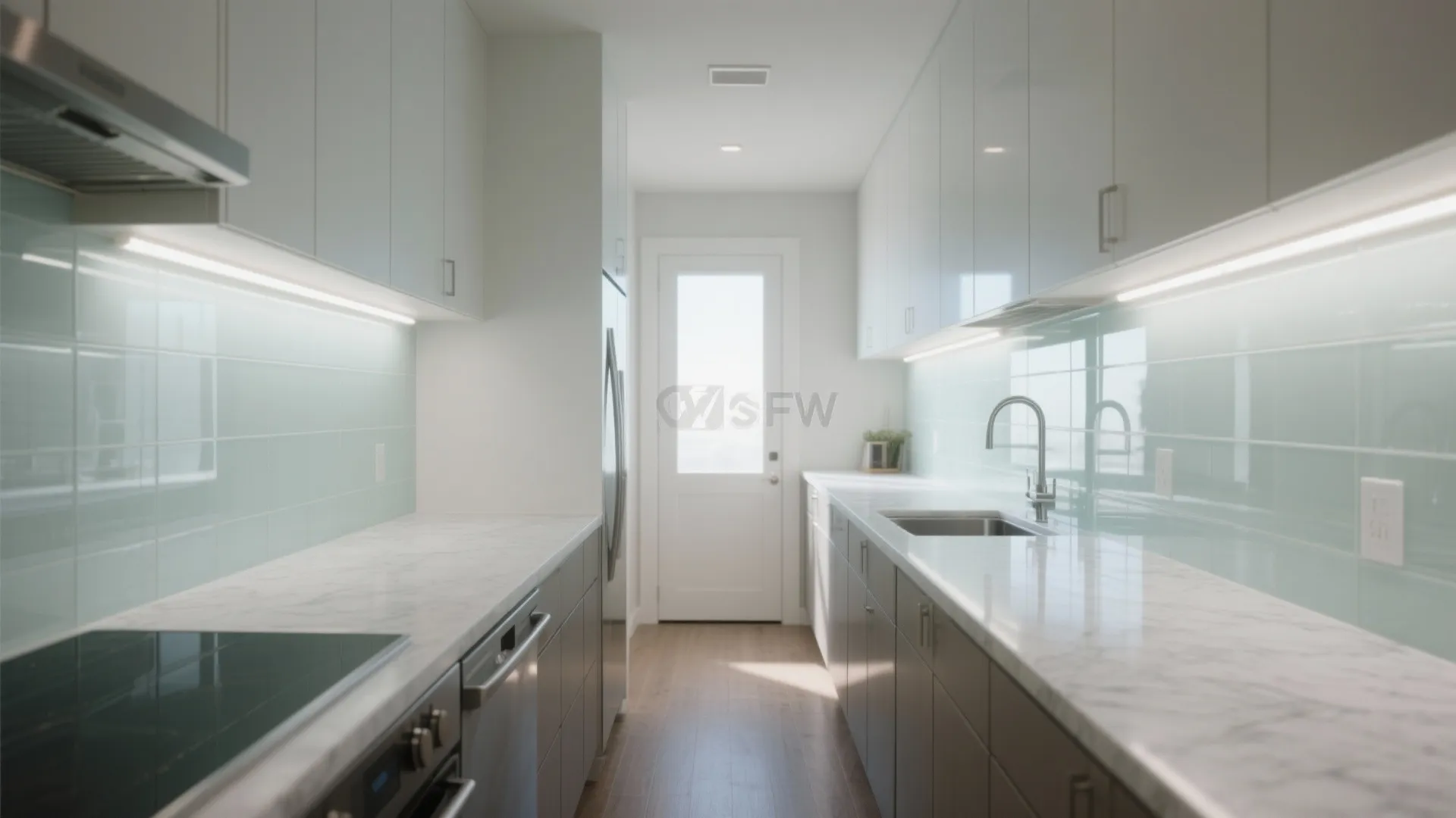 Glass Backsplash for Light and Depth