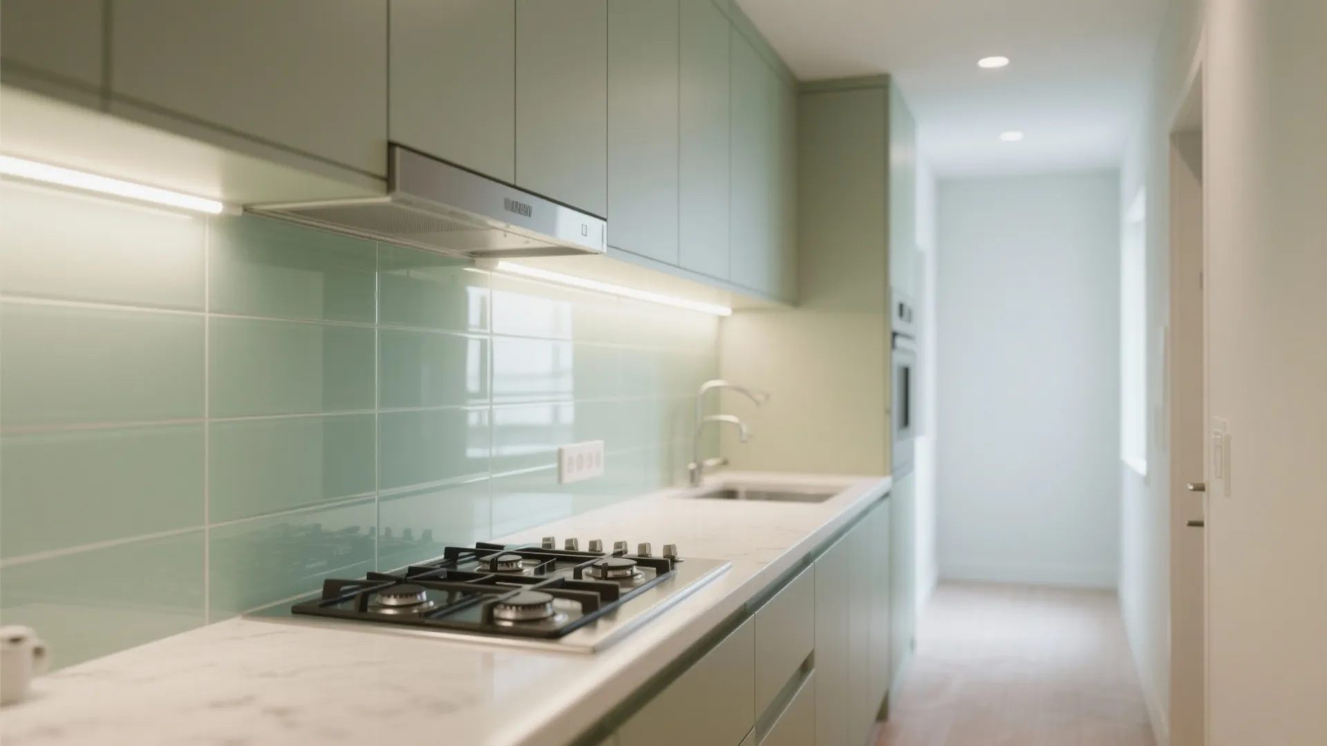The lightness of a glass backsplash
