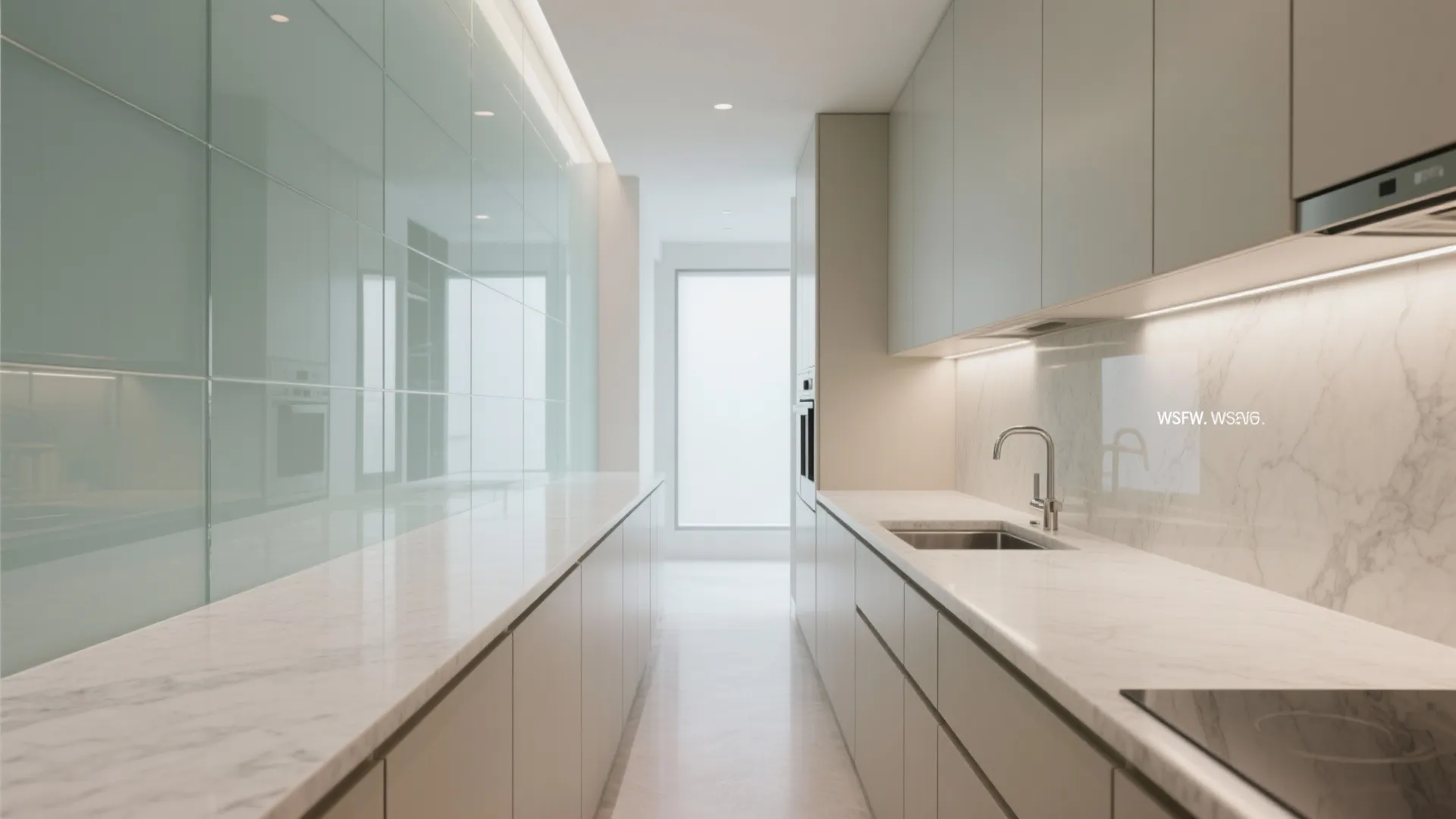 The airy elegance of a glass backsplash