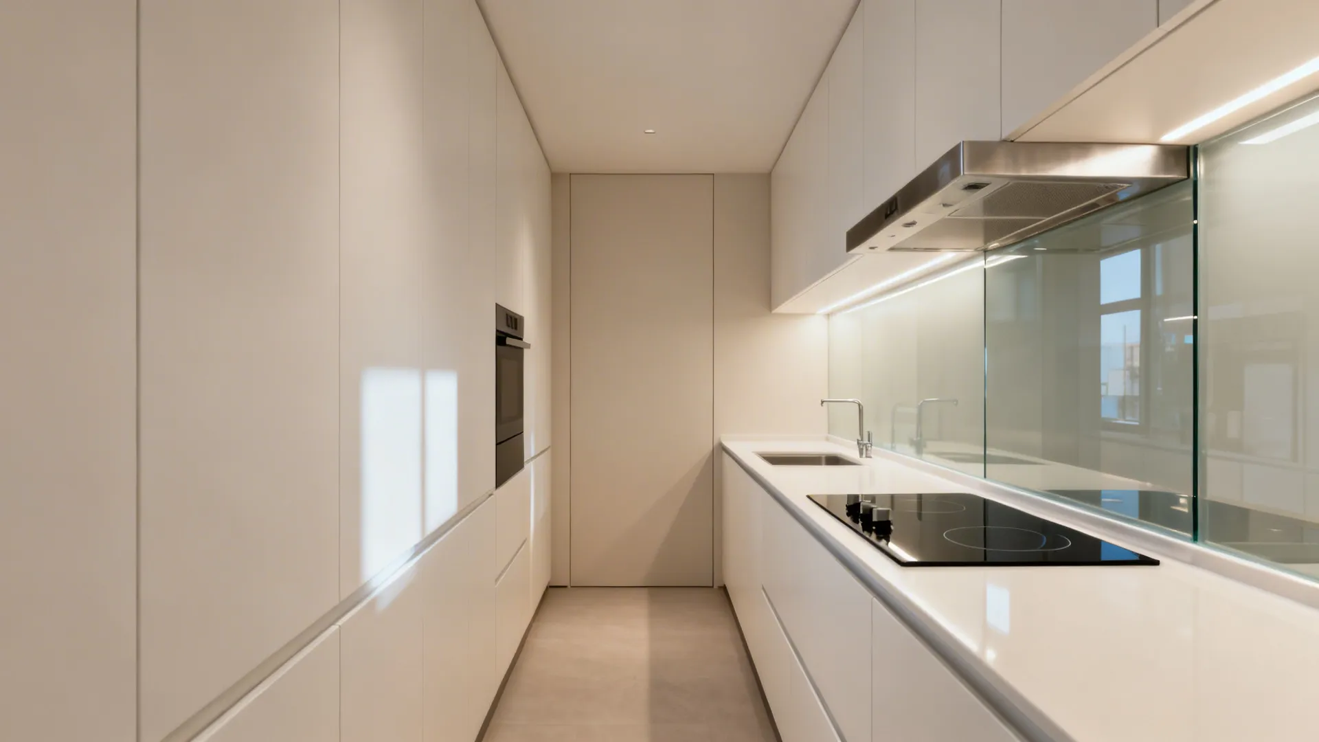 Glass Backsplash for Brightness and Cleanup