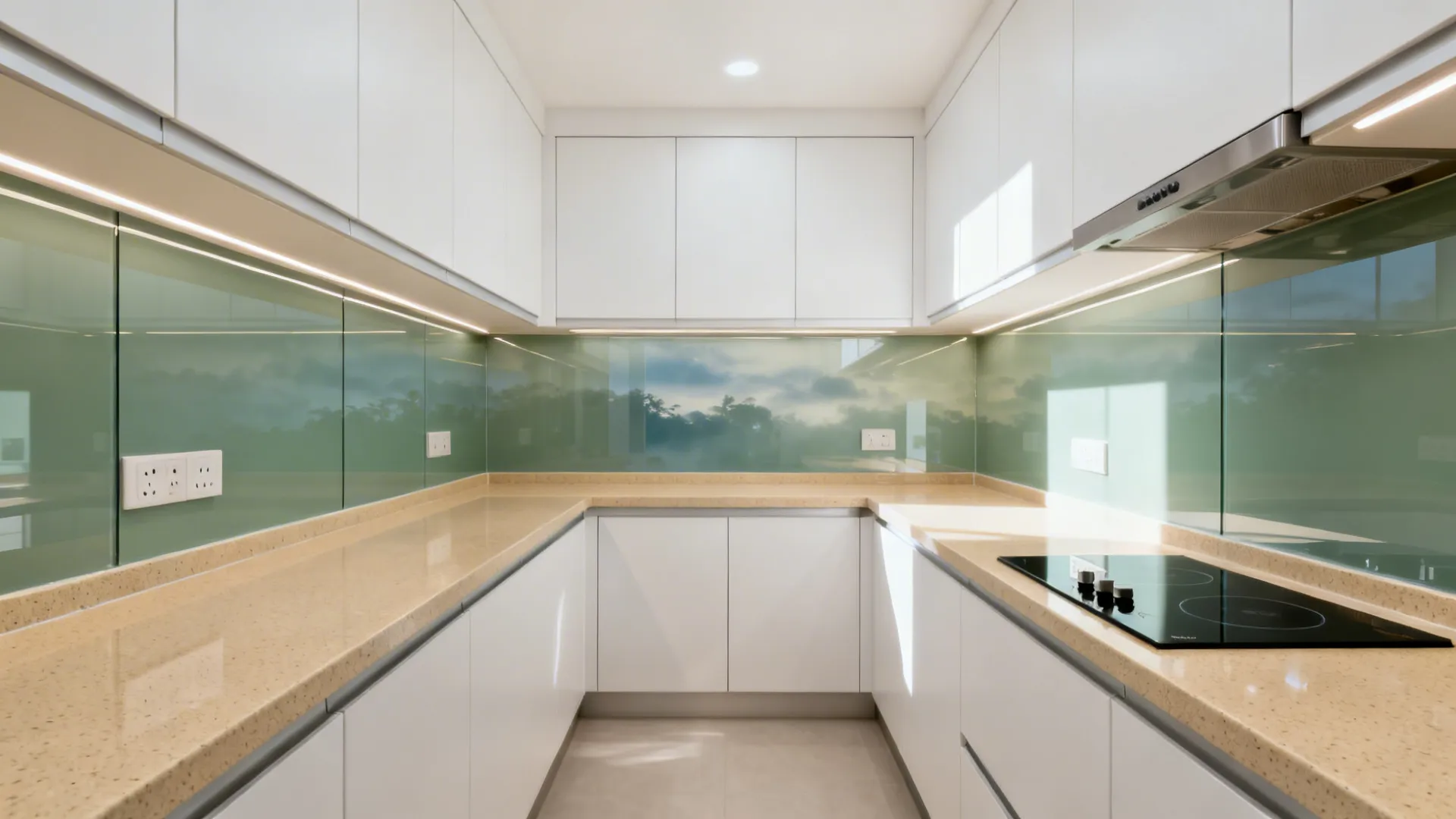 Glass Backsplash for Light, Depth, and Easy Cleaning