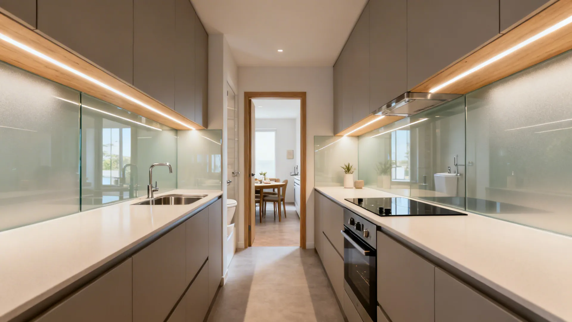 Glass Backsplash for Light and Depth