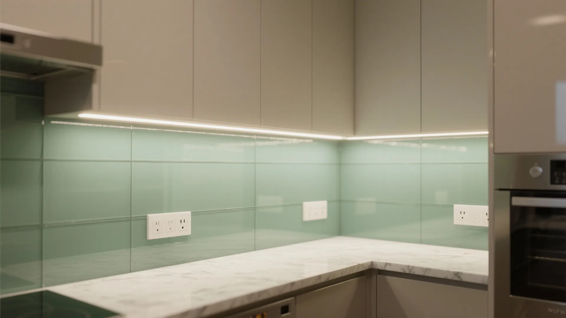 Glass Backsplash Glow and Reflectivity