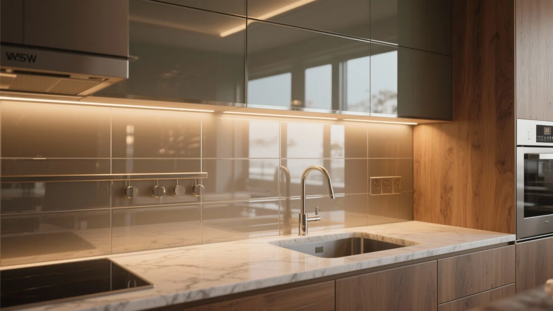 Glass Backsplash Glow