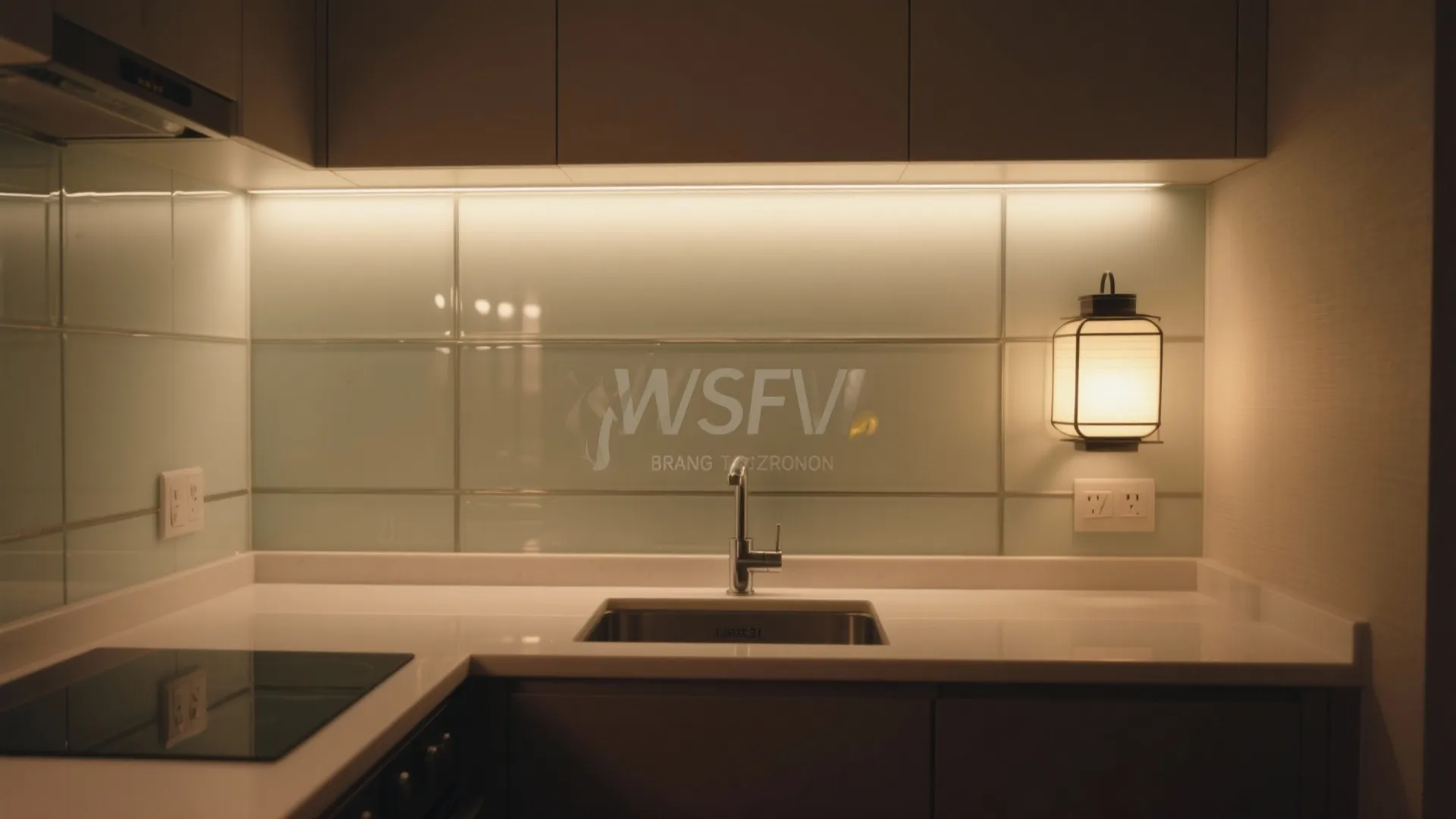 Idea 2: Glass backsplash glow with concealed bulb light channels