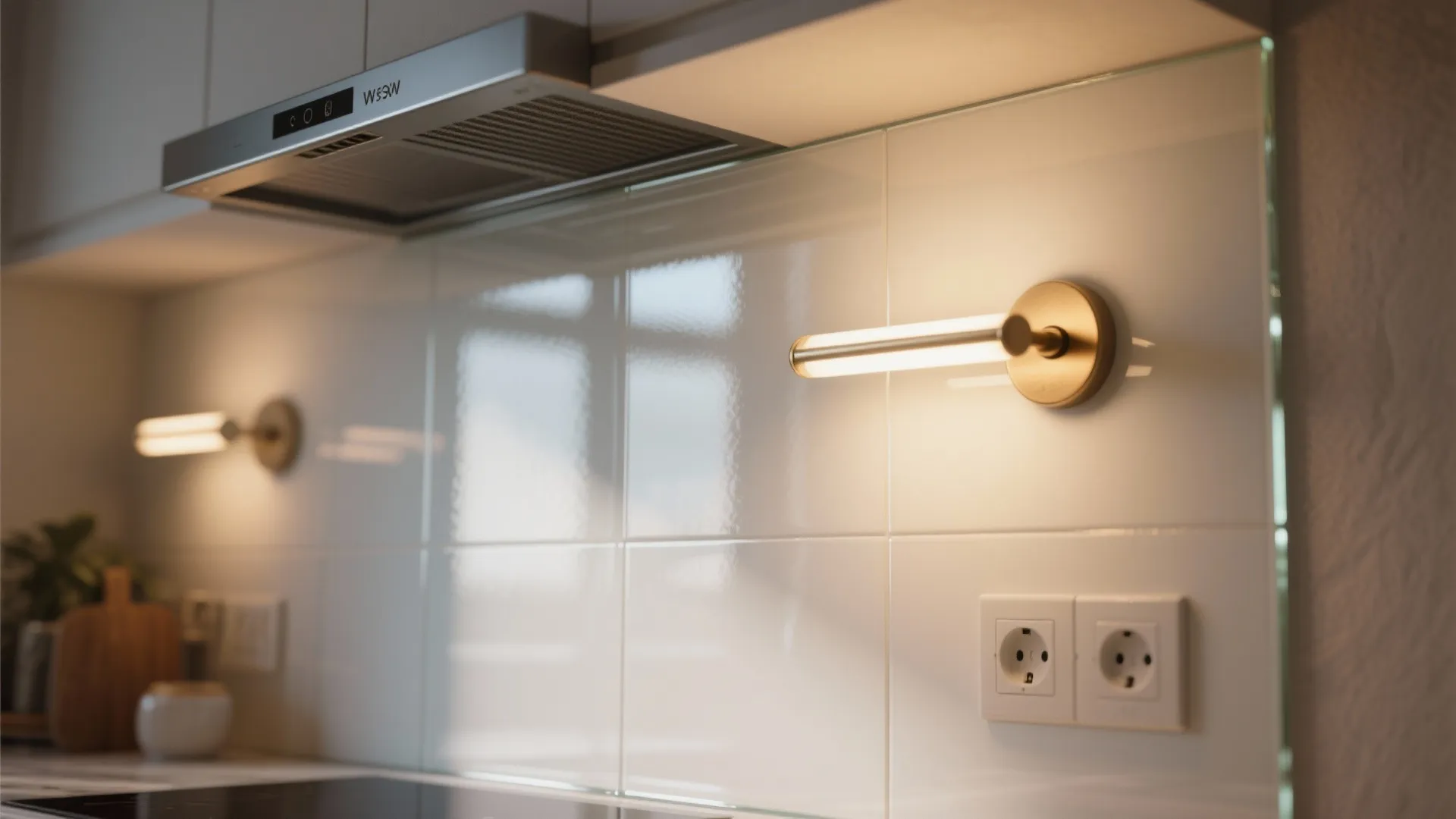 Glass Backsplash for Depth and Easy Cleanup