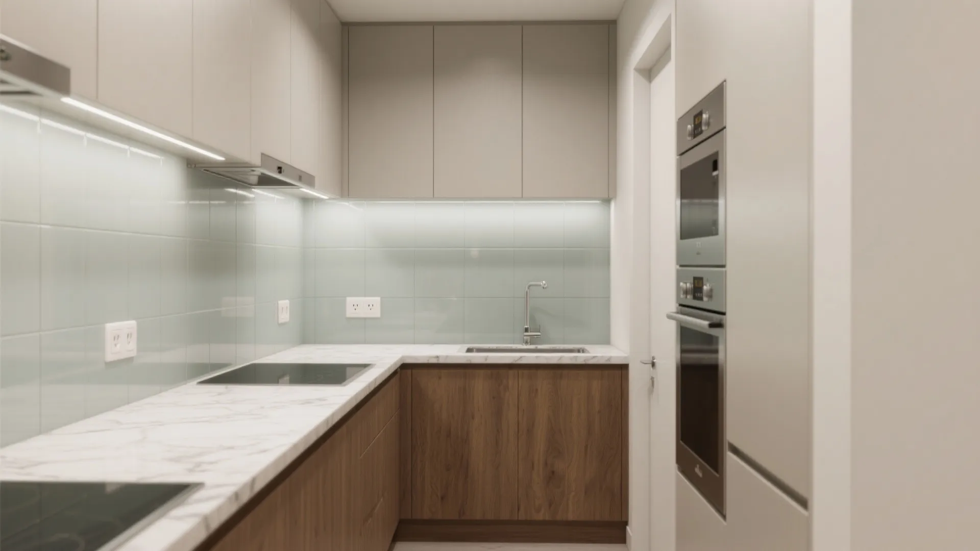 Glass Backsplash for Light and Easy Cleaning