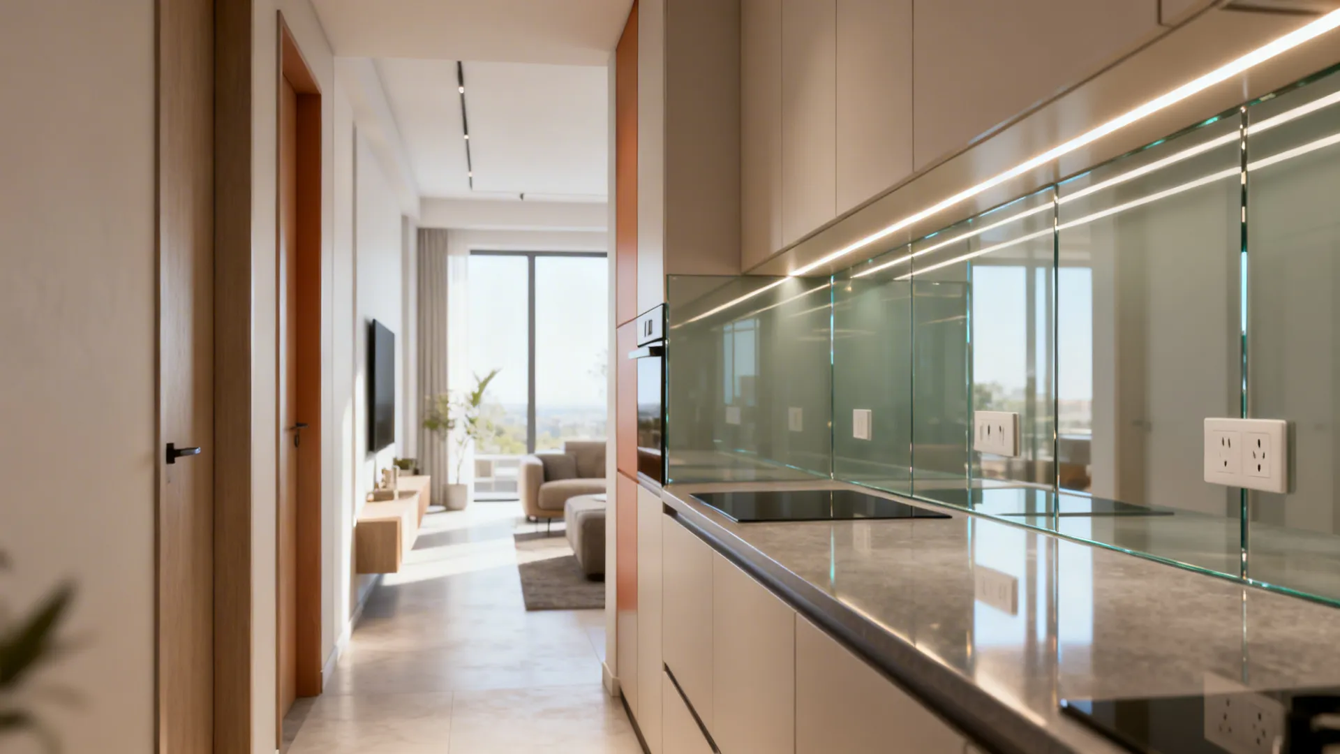 Glass Backsplash for Airy Light