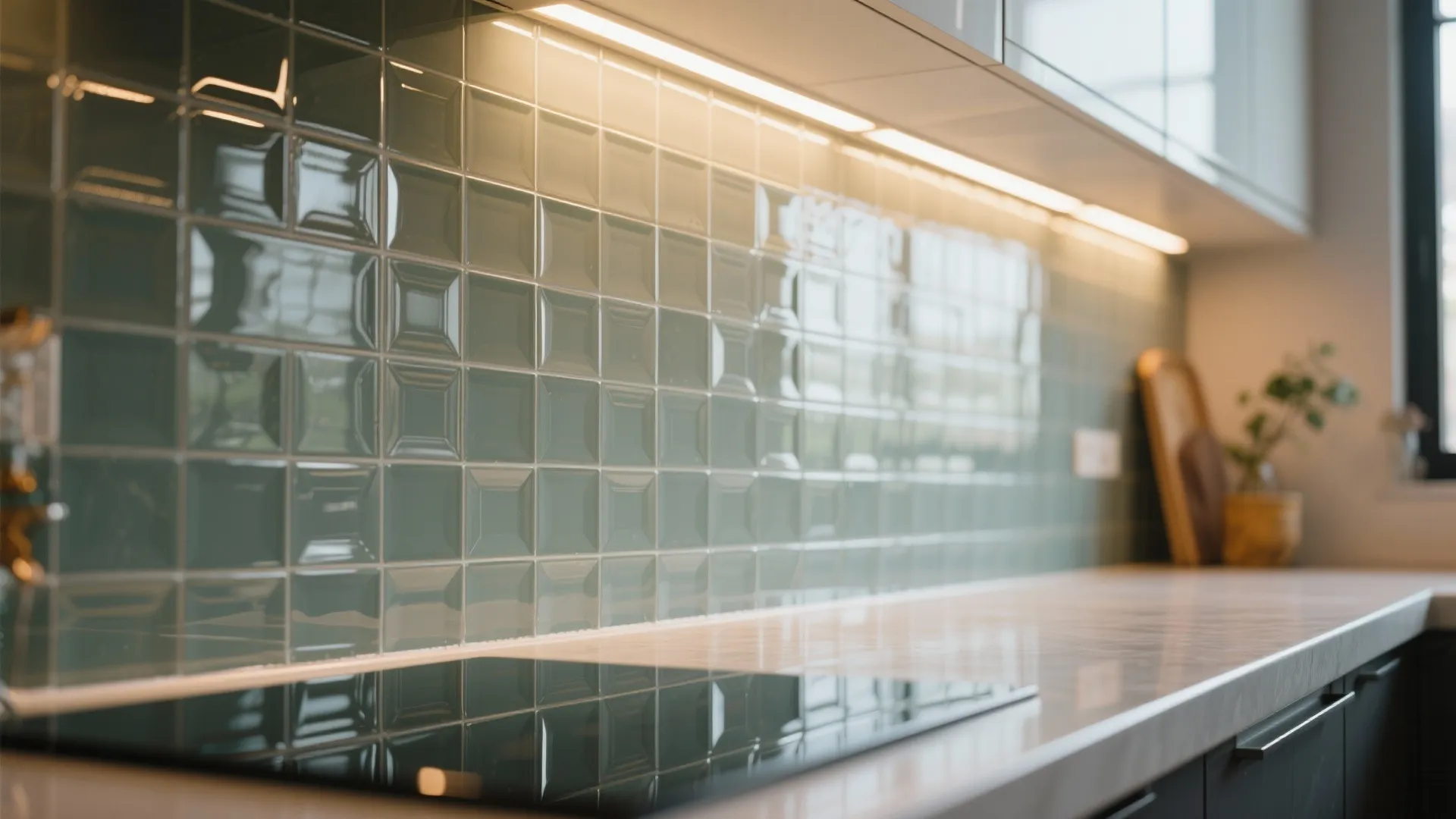 Glass backsplash for openness