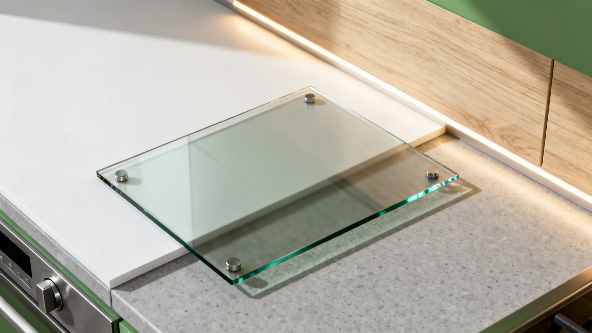 Glass Backsplash for Light and Depth