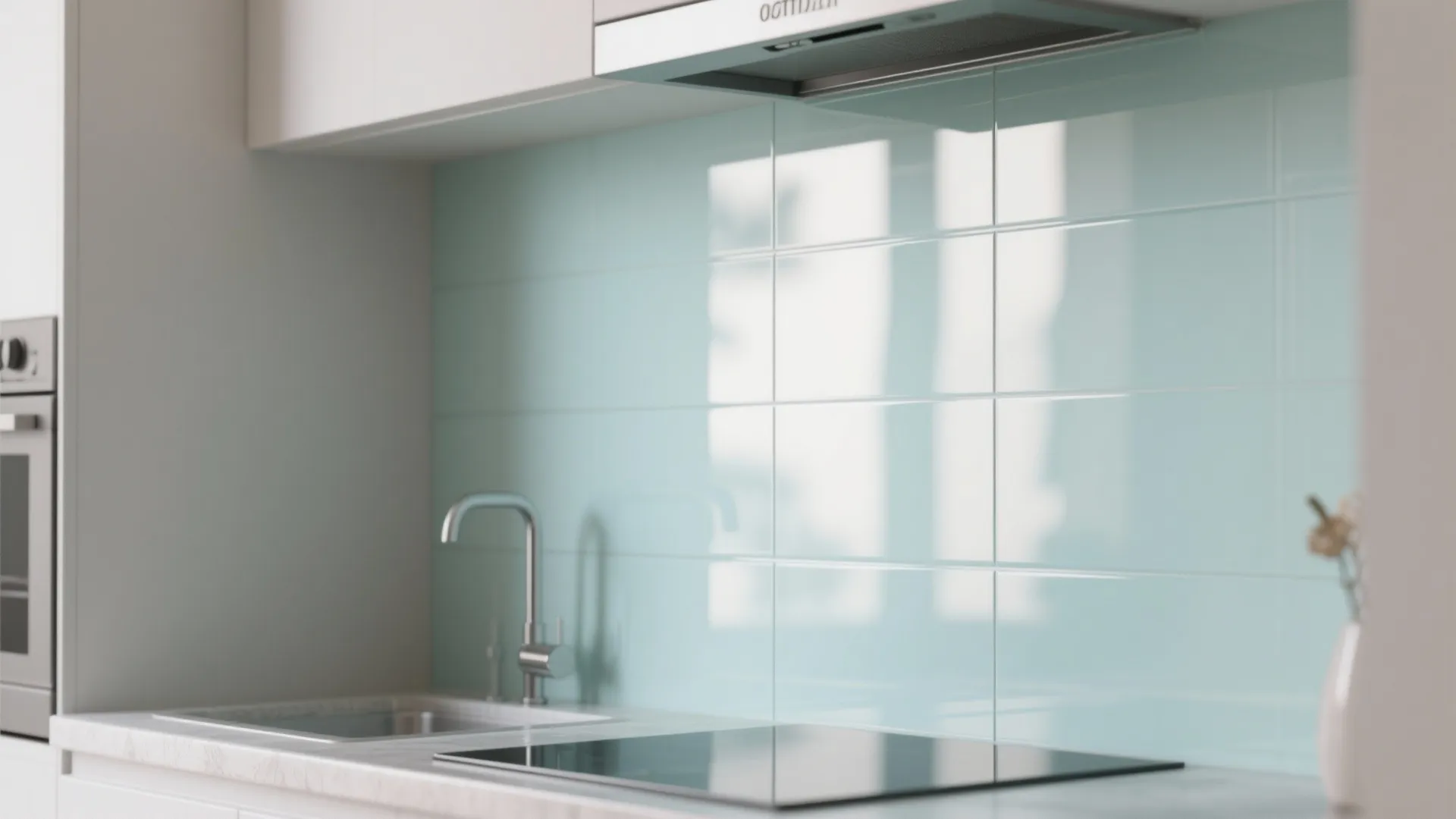 2. Glass Backsplash for a Brighter Kitchen