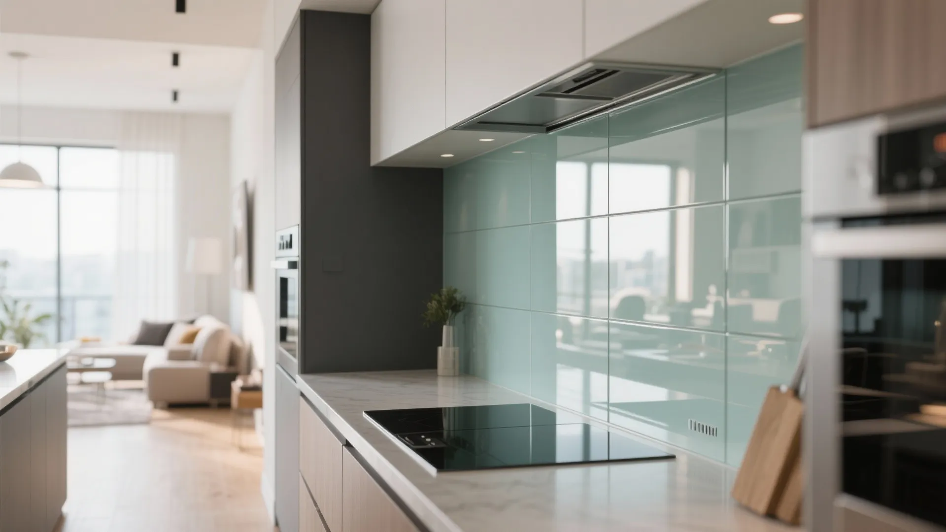 2. Glass Backsplash for Openness