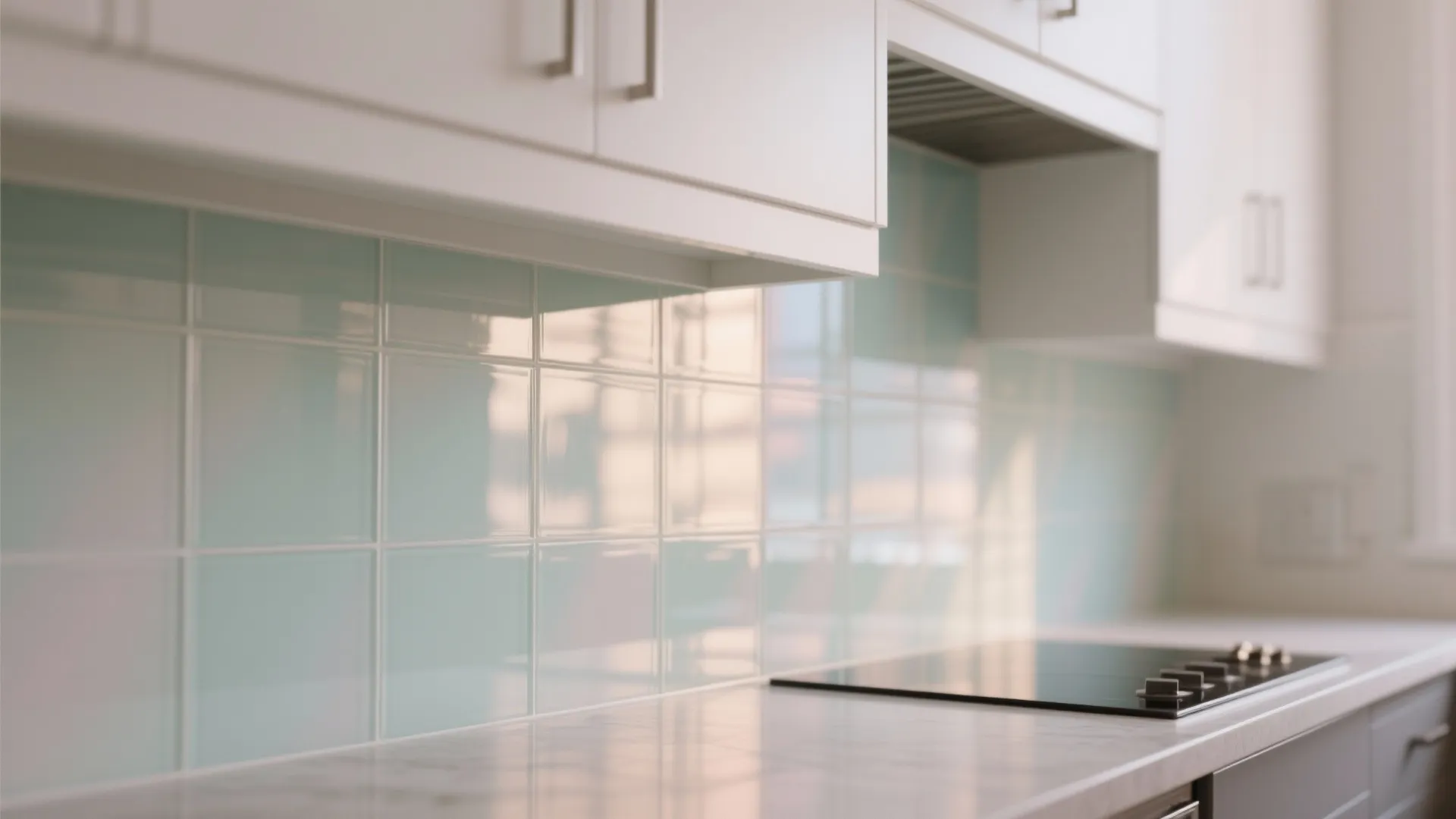 Glass Backsplash for an Airy Feel