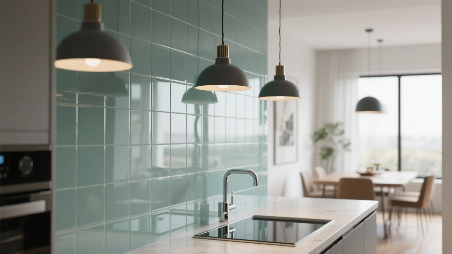 Glass Backsplash for a Seamless Flow