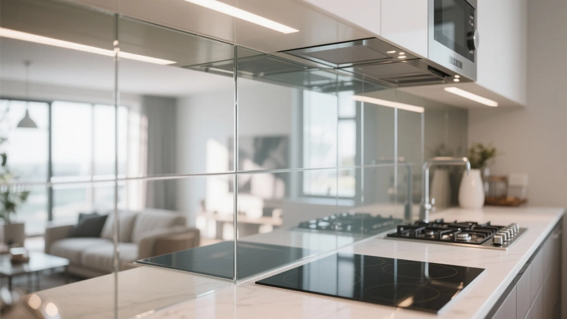 Glass Backsplash for Light Flow