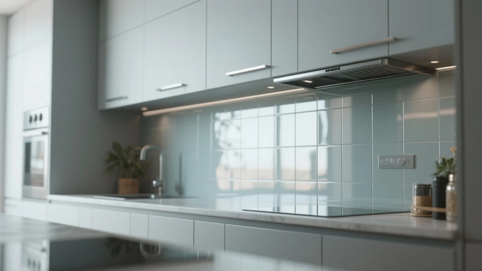 Glass Backsplash for Light Flow