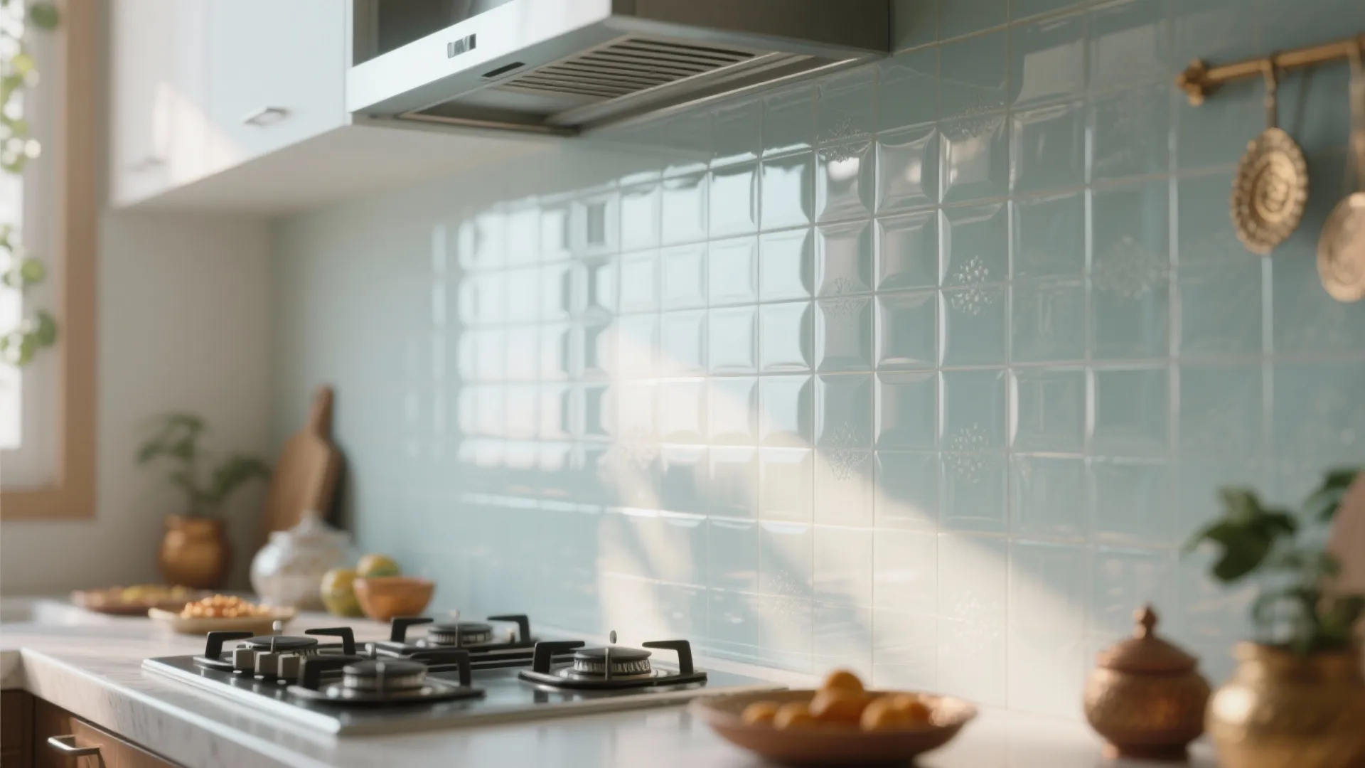Glass Backsplash for Light & Depth