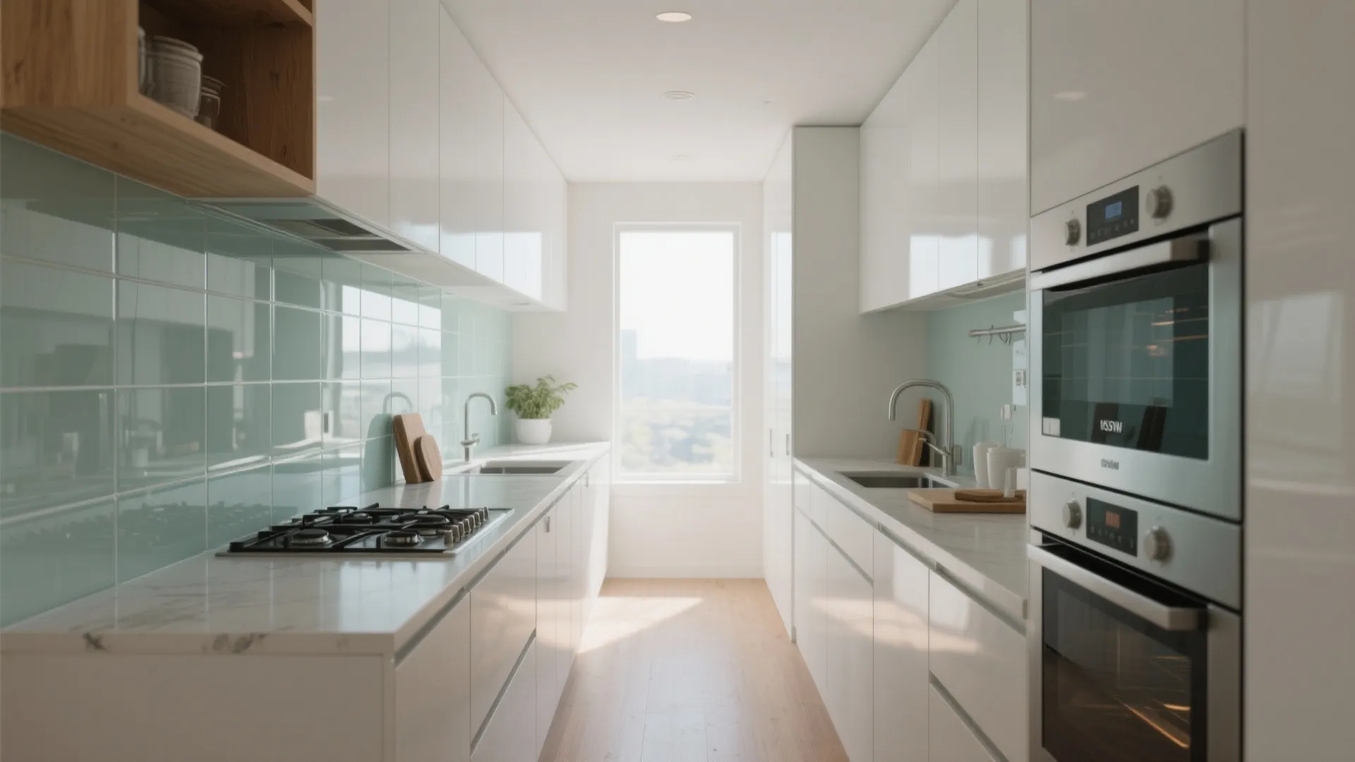 Glass backsplashes for a brighter kitchen