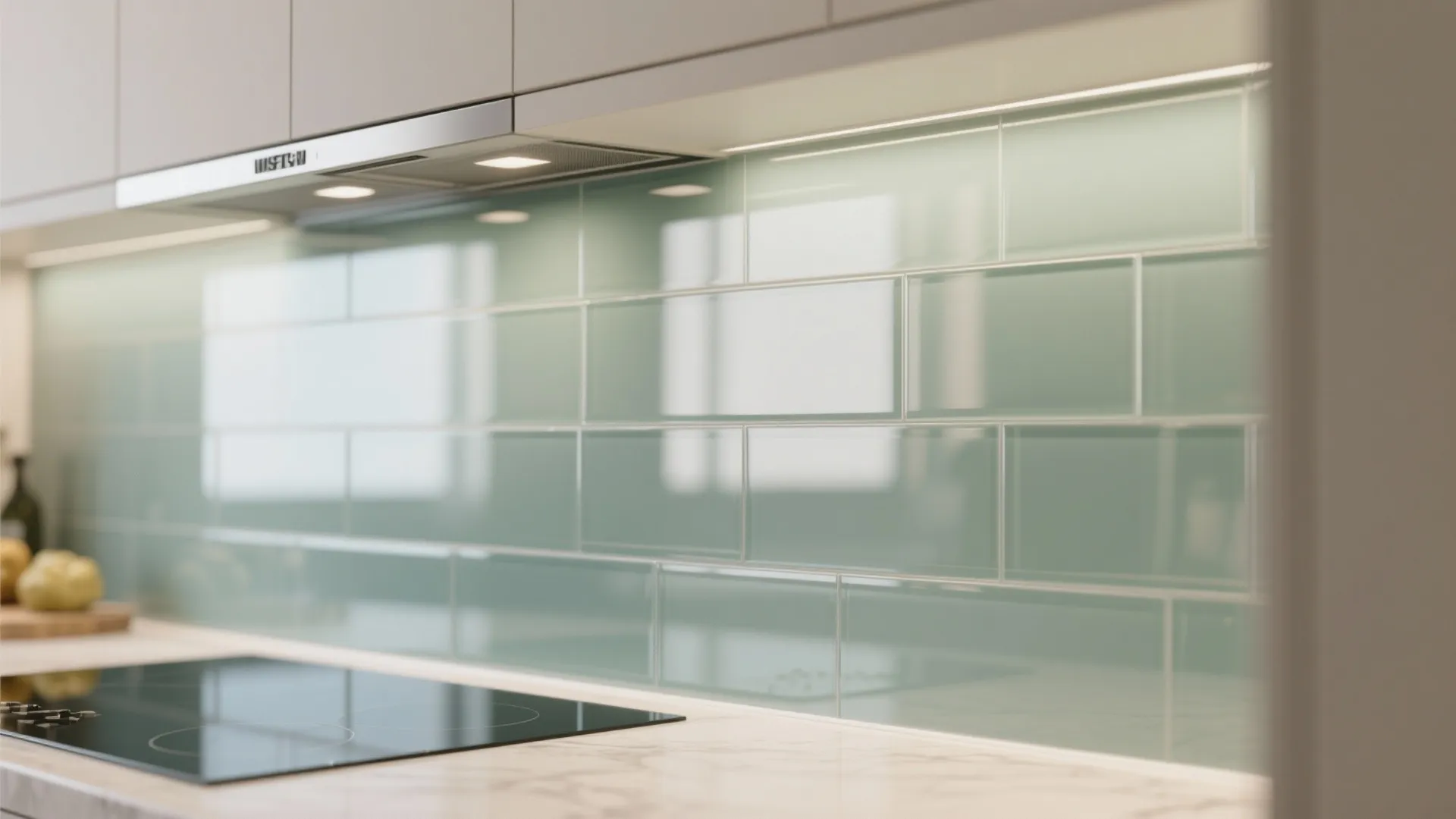 Glass backsplash for openness