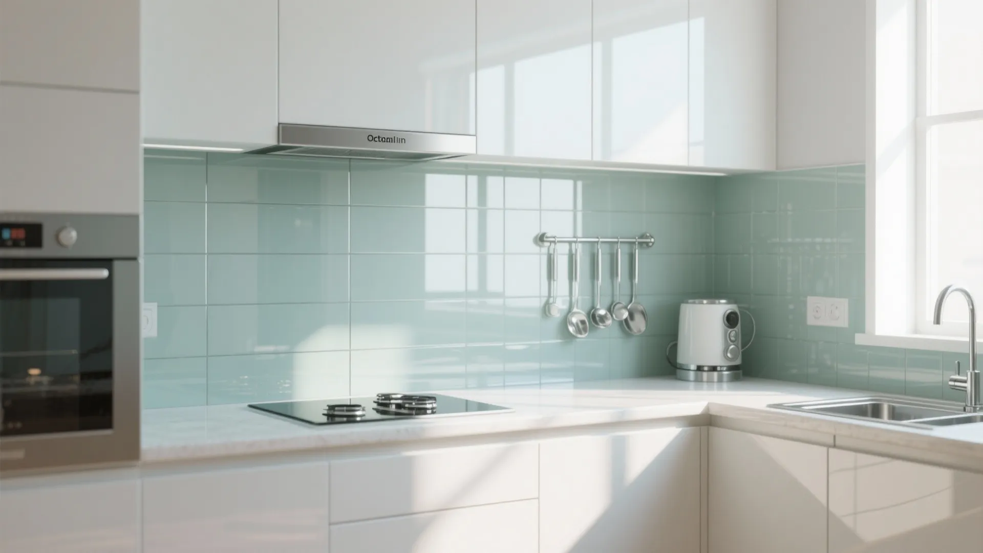 3. Glass Backsplash for Openness