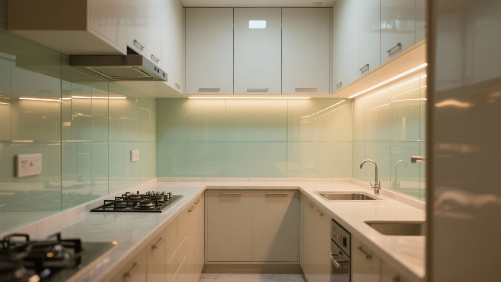 Glass Backsplash for Light, Depth, and Easy Cleaning