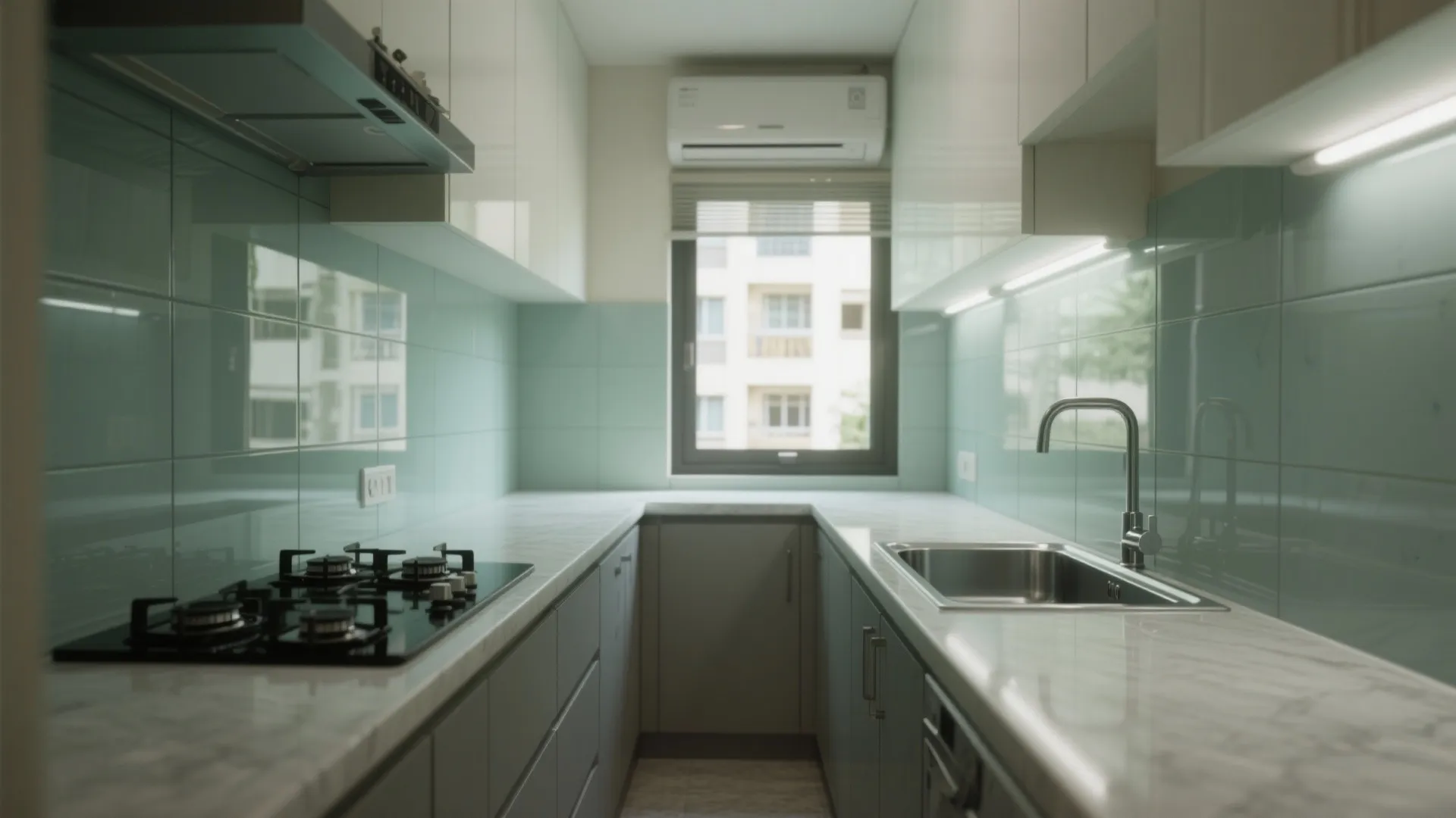 Glass Backsplash for Light and Easy Cleaning