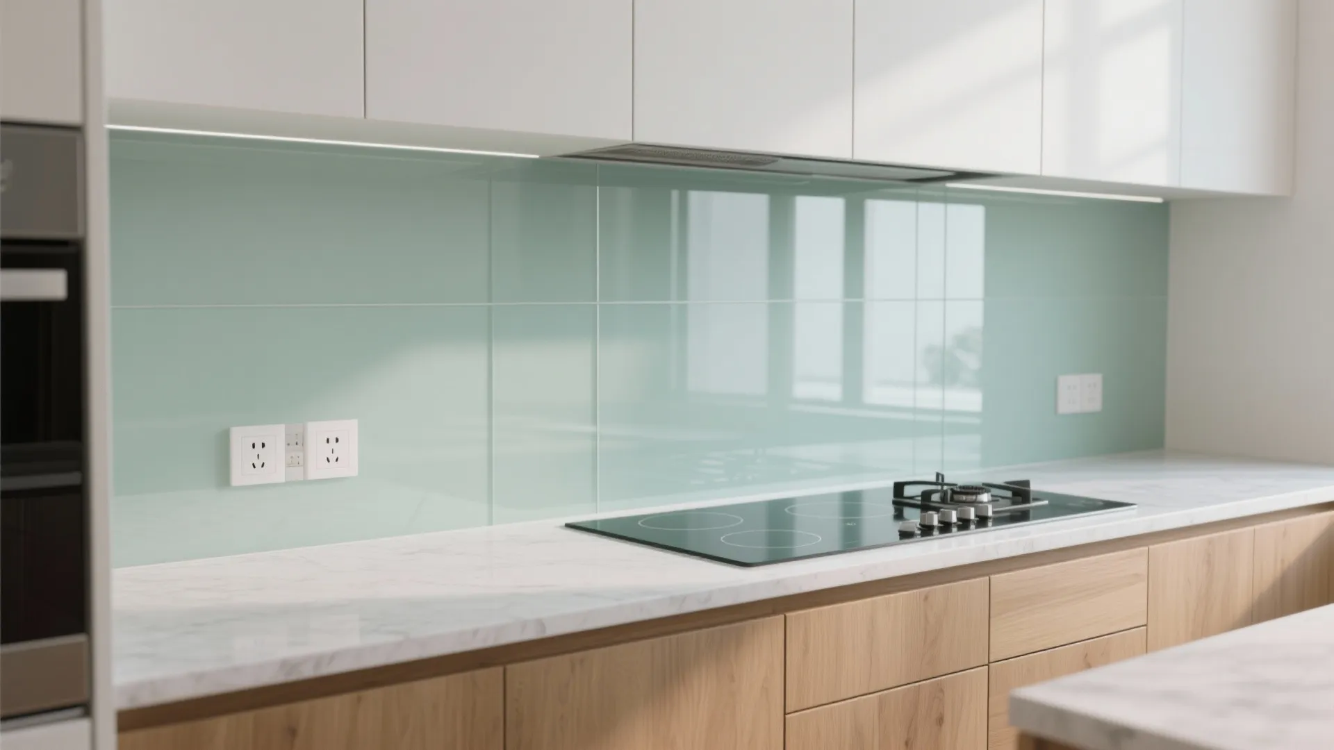 The airy feel of a glass backsplash